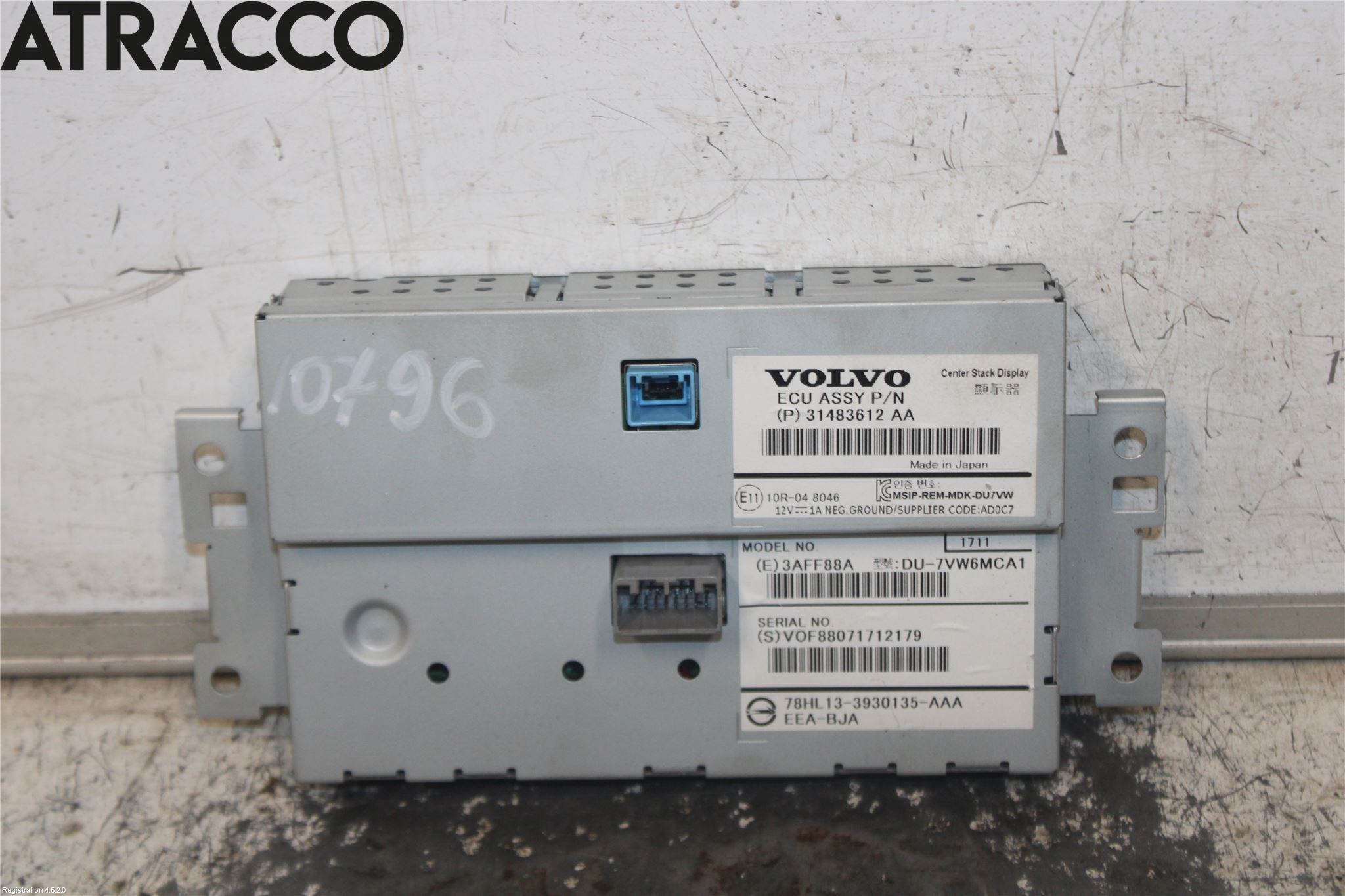 Volvo V60 14-18 Instr Skjerm Dvd-Gps-Ac-Tlf