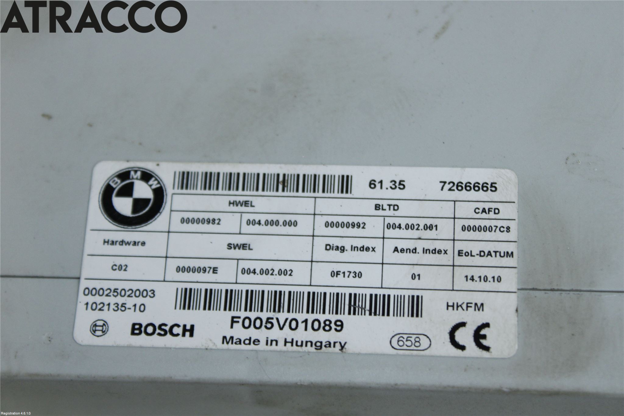 BMW 5 F10/F11/F18 09-17 Styreenhet Bakluke