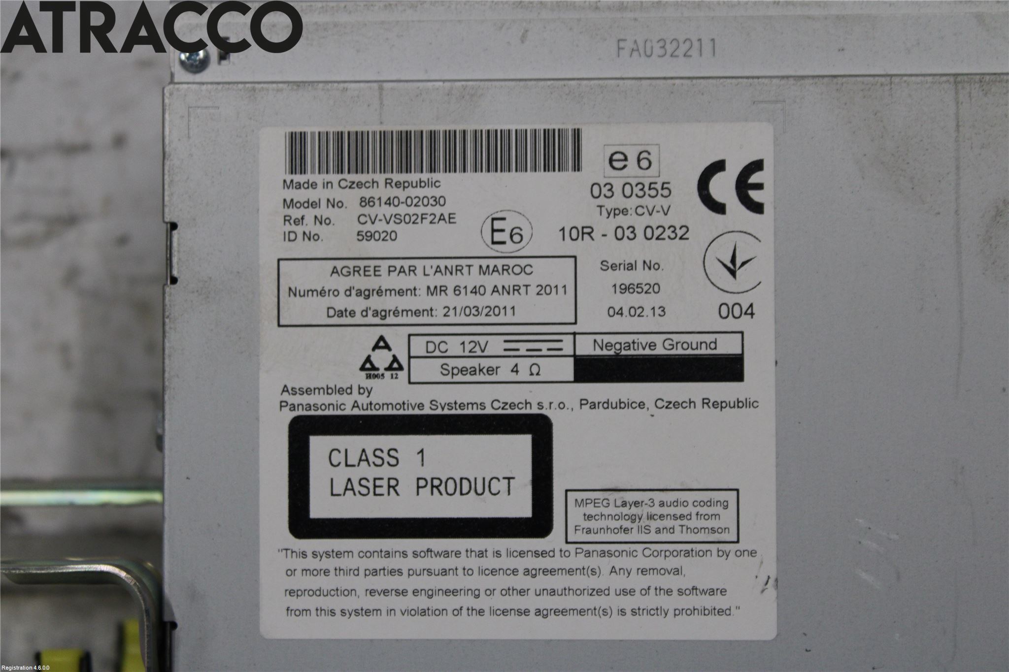 Toyota AURIS 13-19 Stereo Radio Med Cd