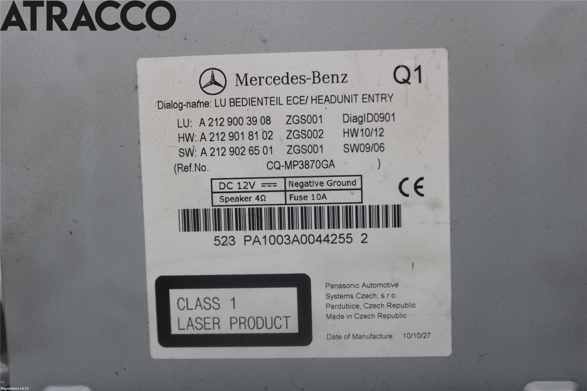 Mercedes-Benz MB E-KLASS (W212) 09-16 Stereo Radio Med Cd