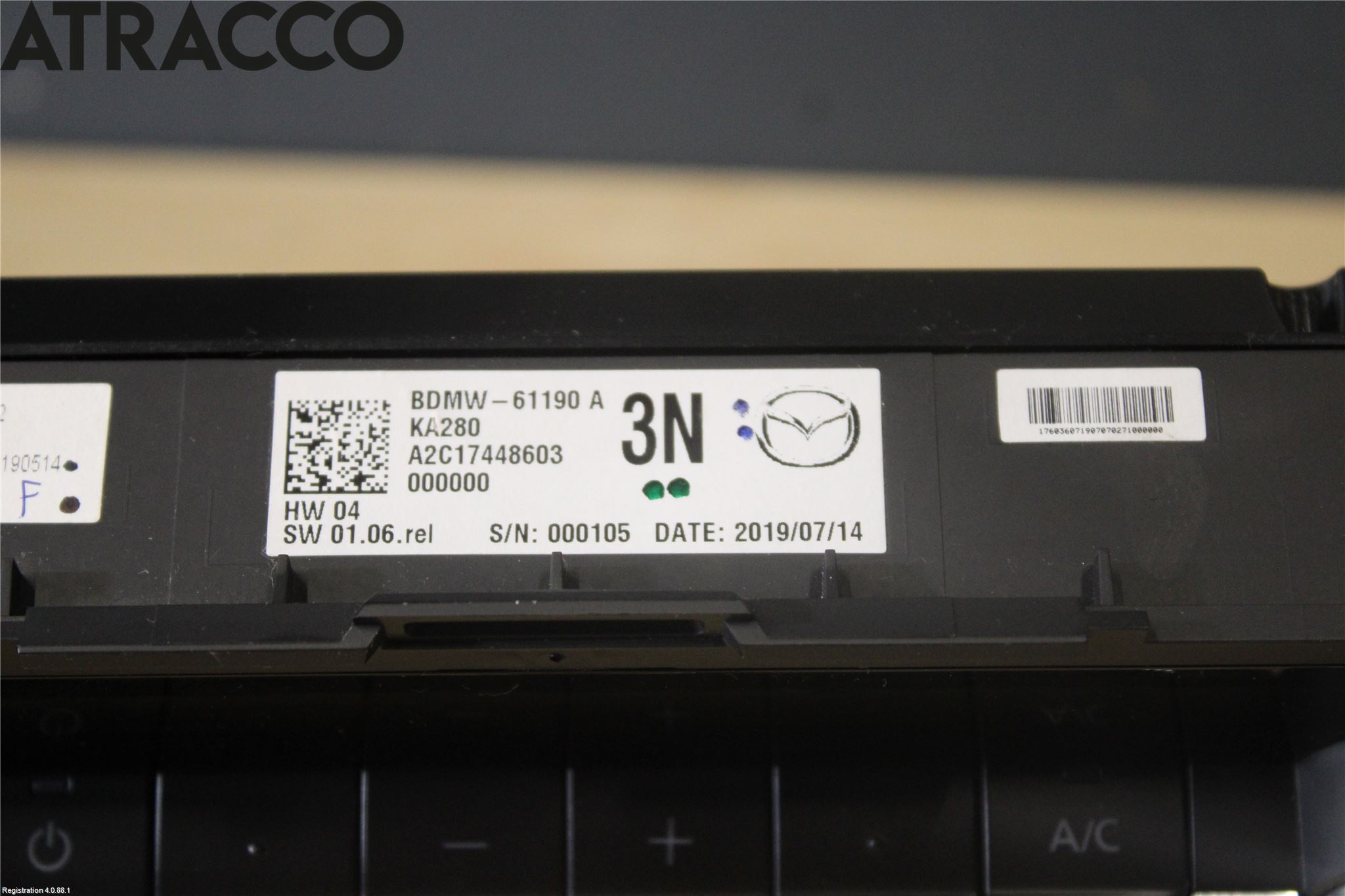 Mazda 3 III 14-19 Varmeapparat Register Med Ac