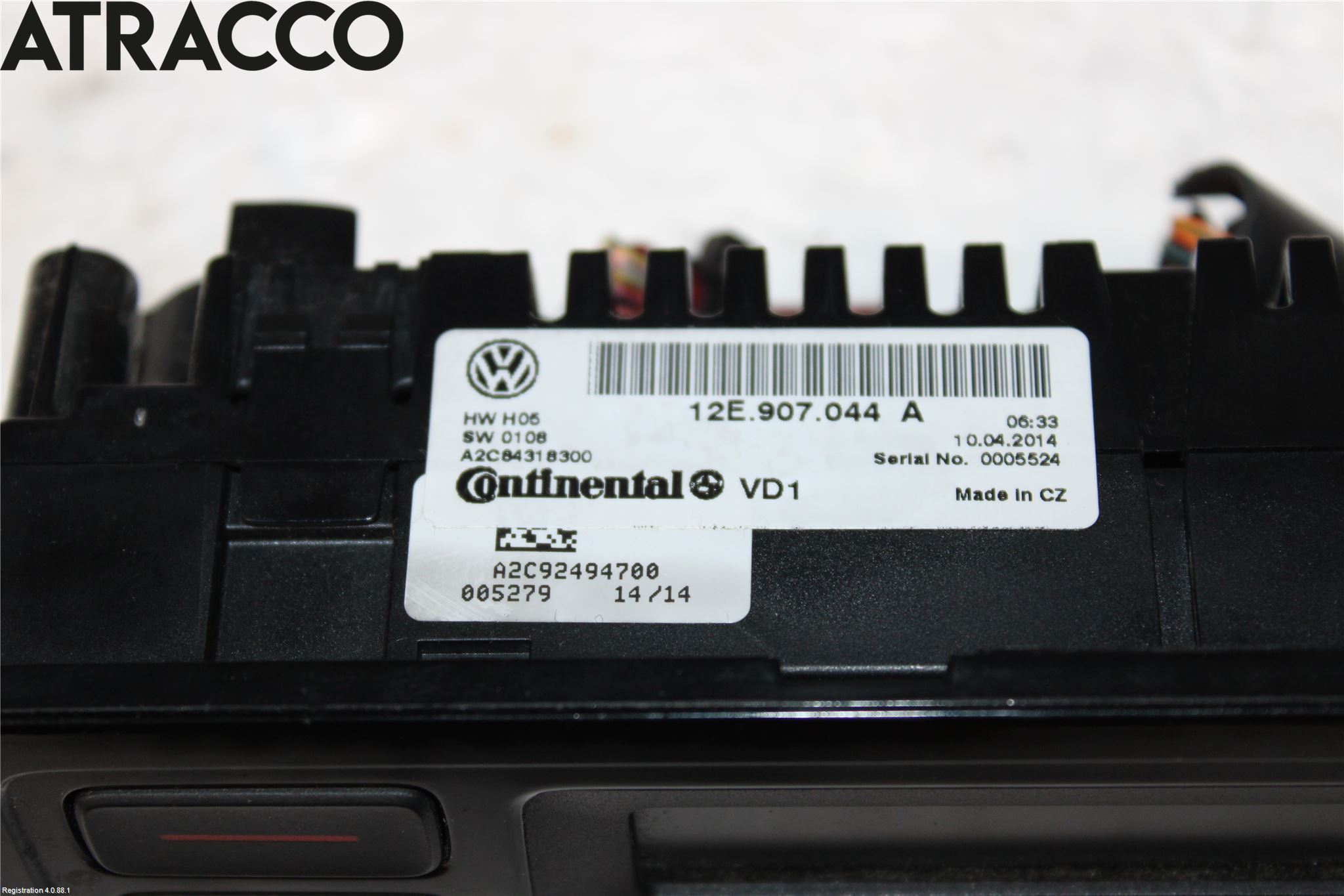 Volkswagen VW UP! / E-UP! Varme Ac Betjening-Display