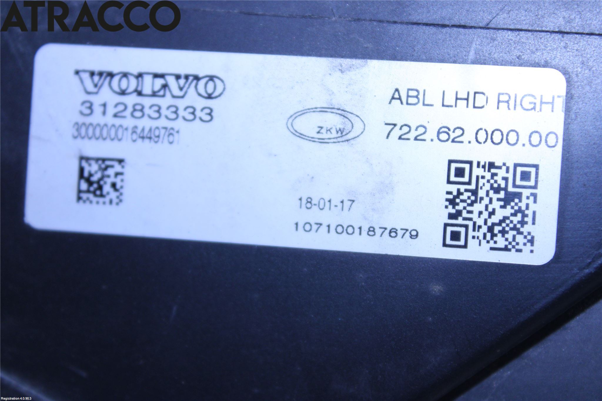 Volvo V40 12-19 Frontlykt Høyre