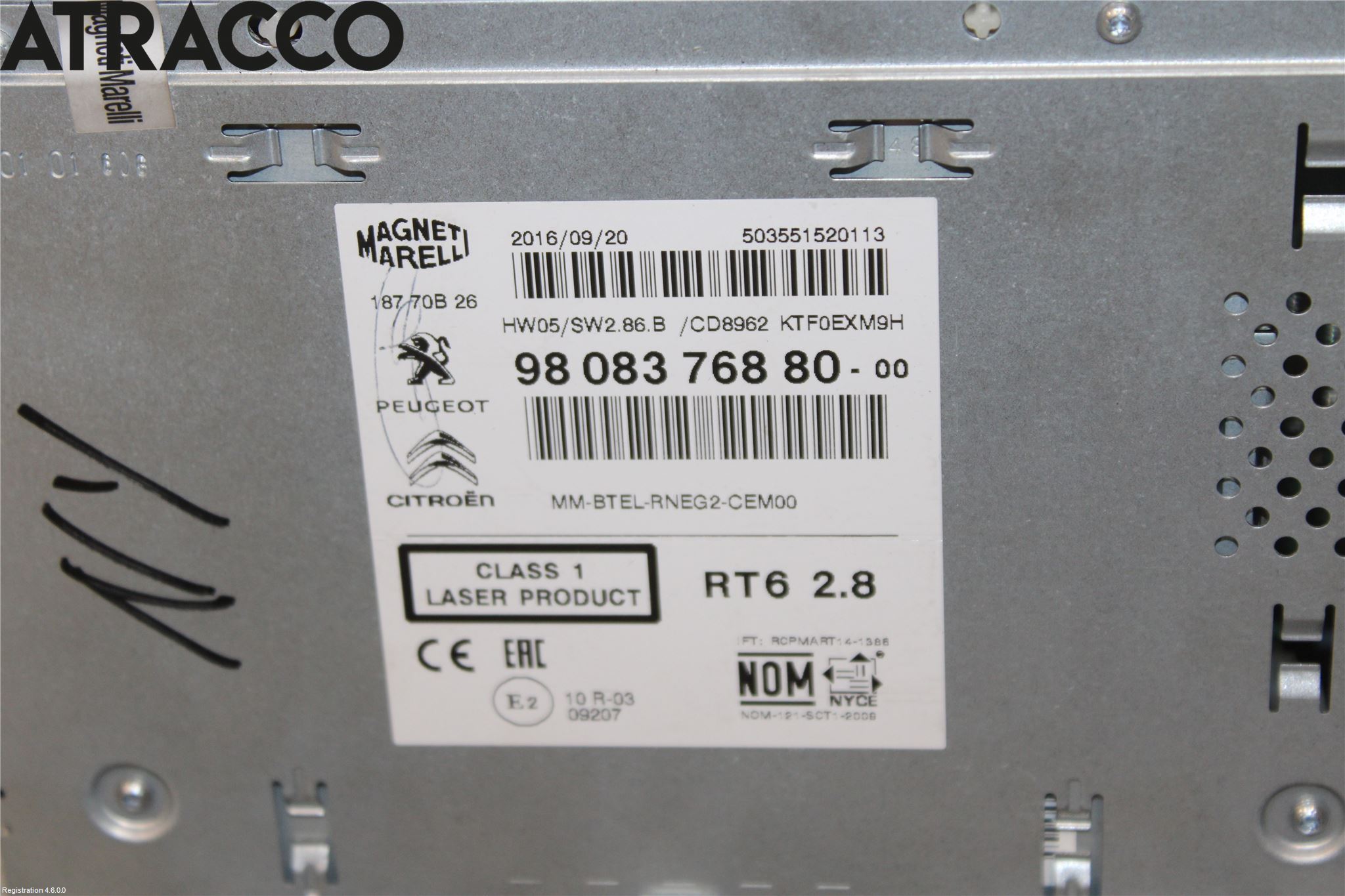 Peugeot 508 11-18 Stereo Radio Med Cd