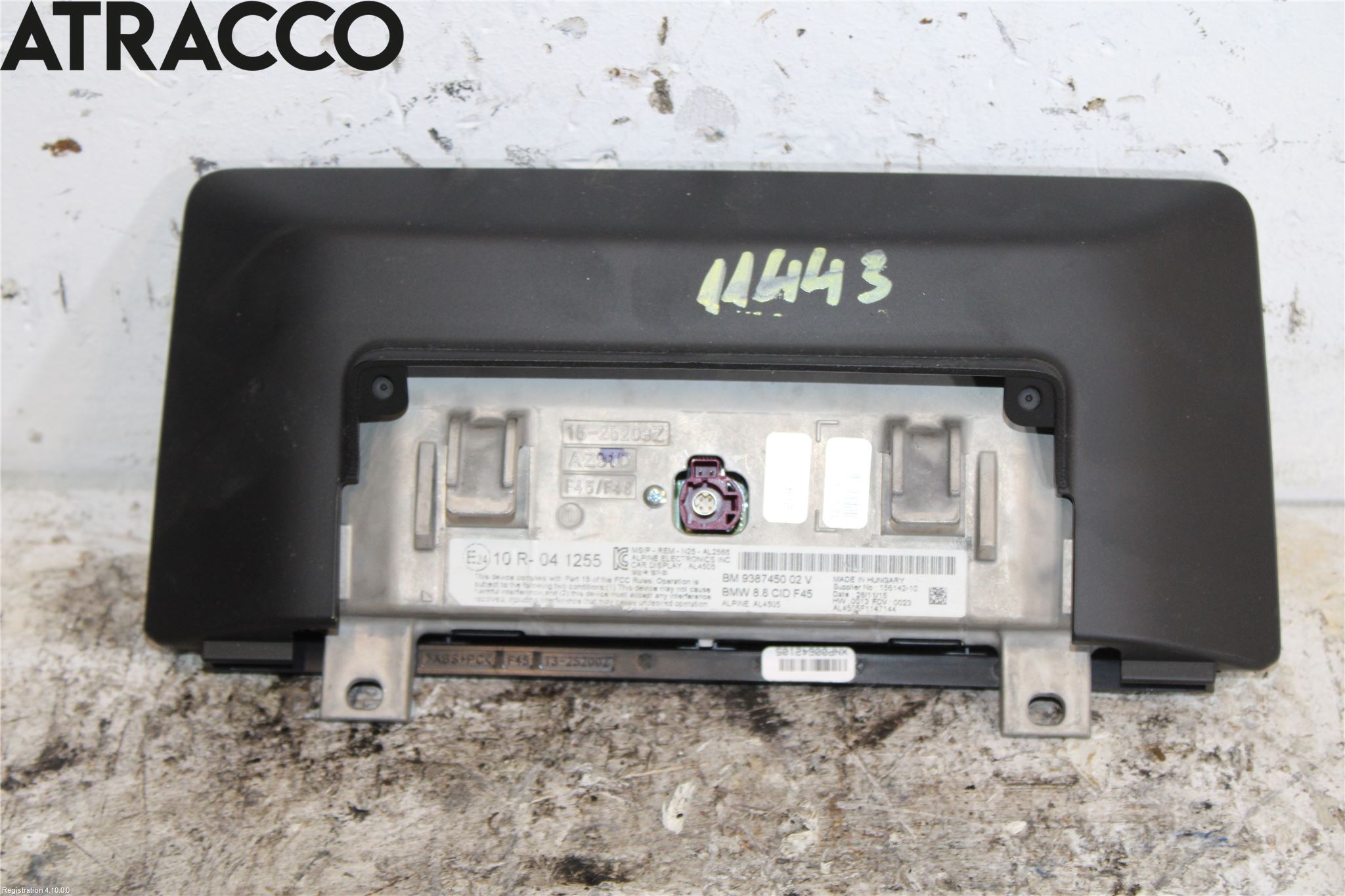 BMW 2 F45 Active Tourer 14-21 Instr Skjerm Dvd-Gps-Ac-Tlf