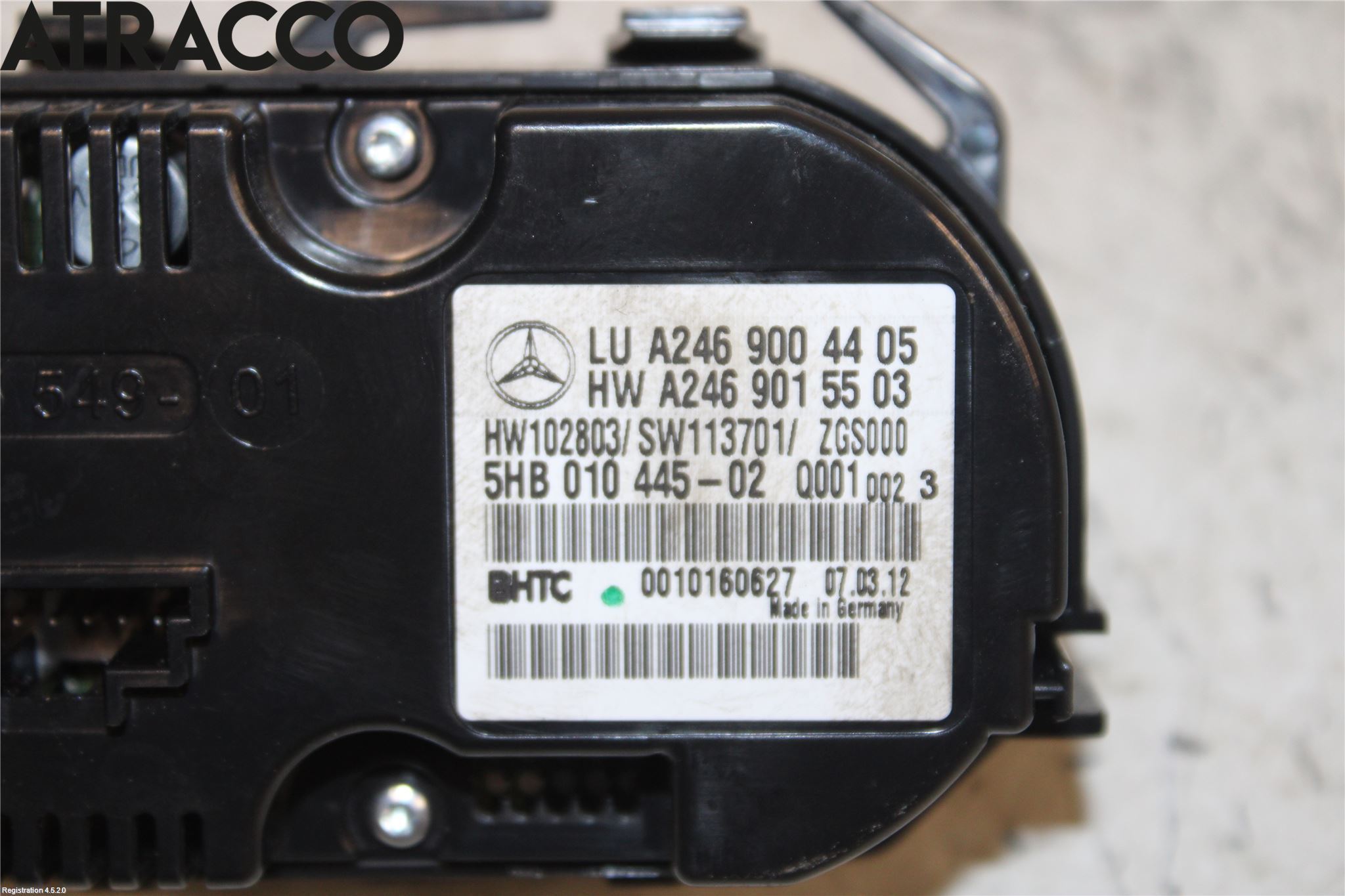 Mercedes-Benz MB B-KLASS (W246/W242) 12-19 Varme Ac Betjening-Display