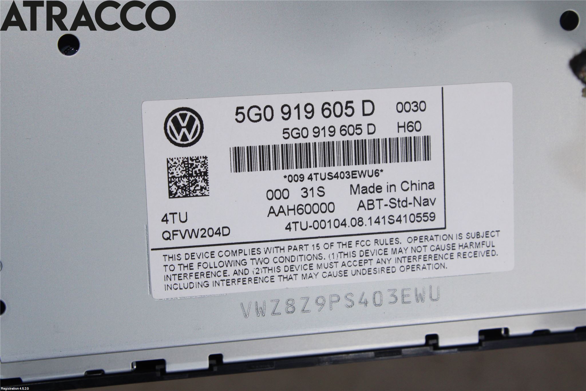 Volkswagen VW GOLF / E-GOLF VII 13-20 Multifunktionsdisplay