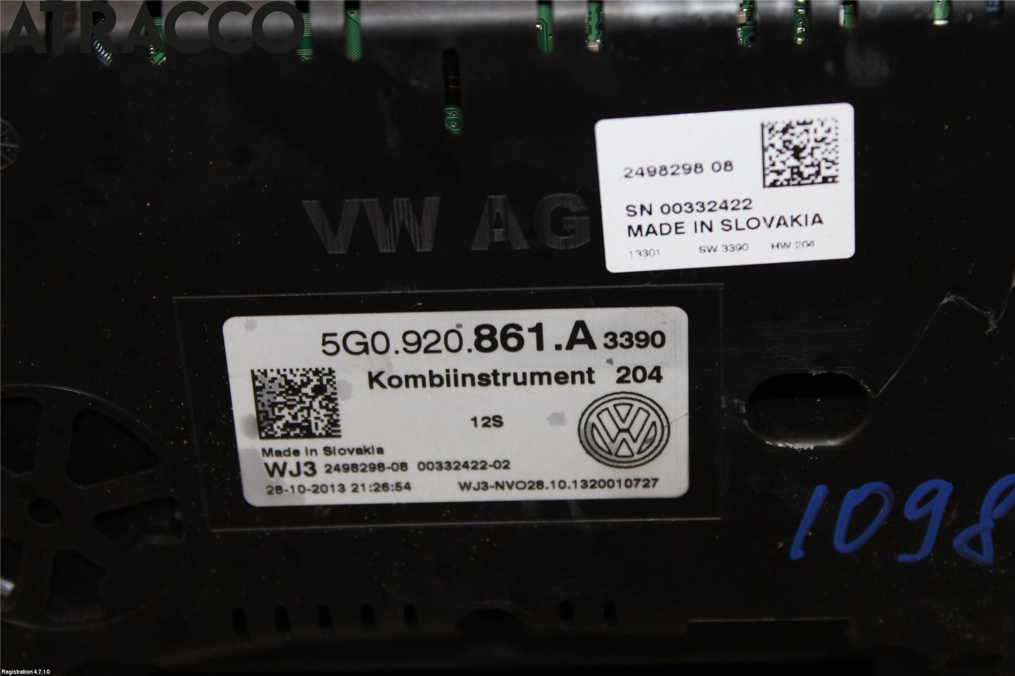 Volkswagen VW GOLF / E-GOLF VII 13-20 Instr Kombinert