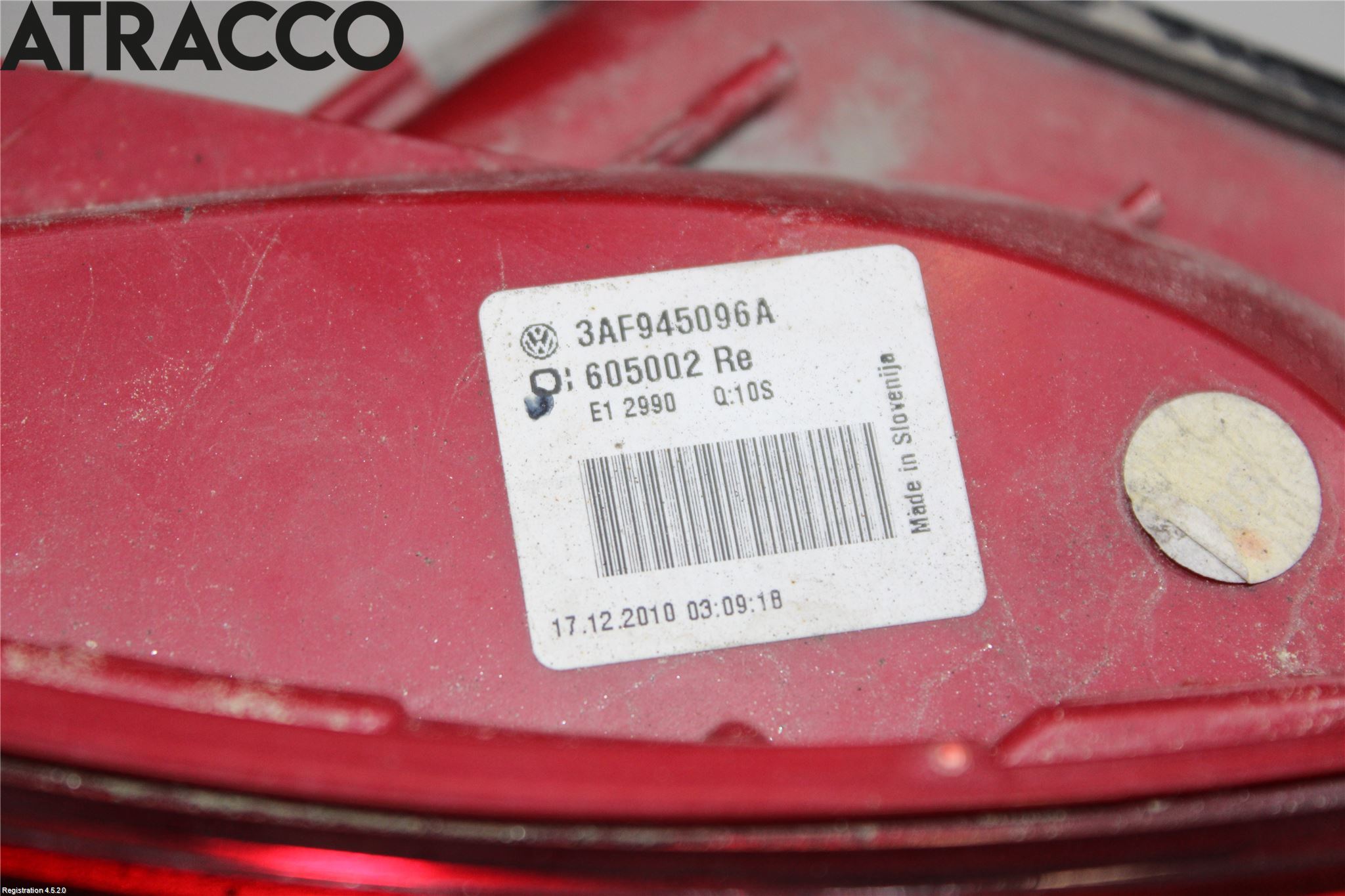 Volkswagen VW PASSAT 11-14 Baklykt Høyre