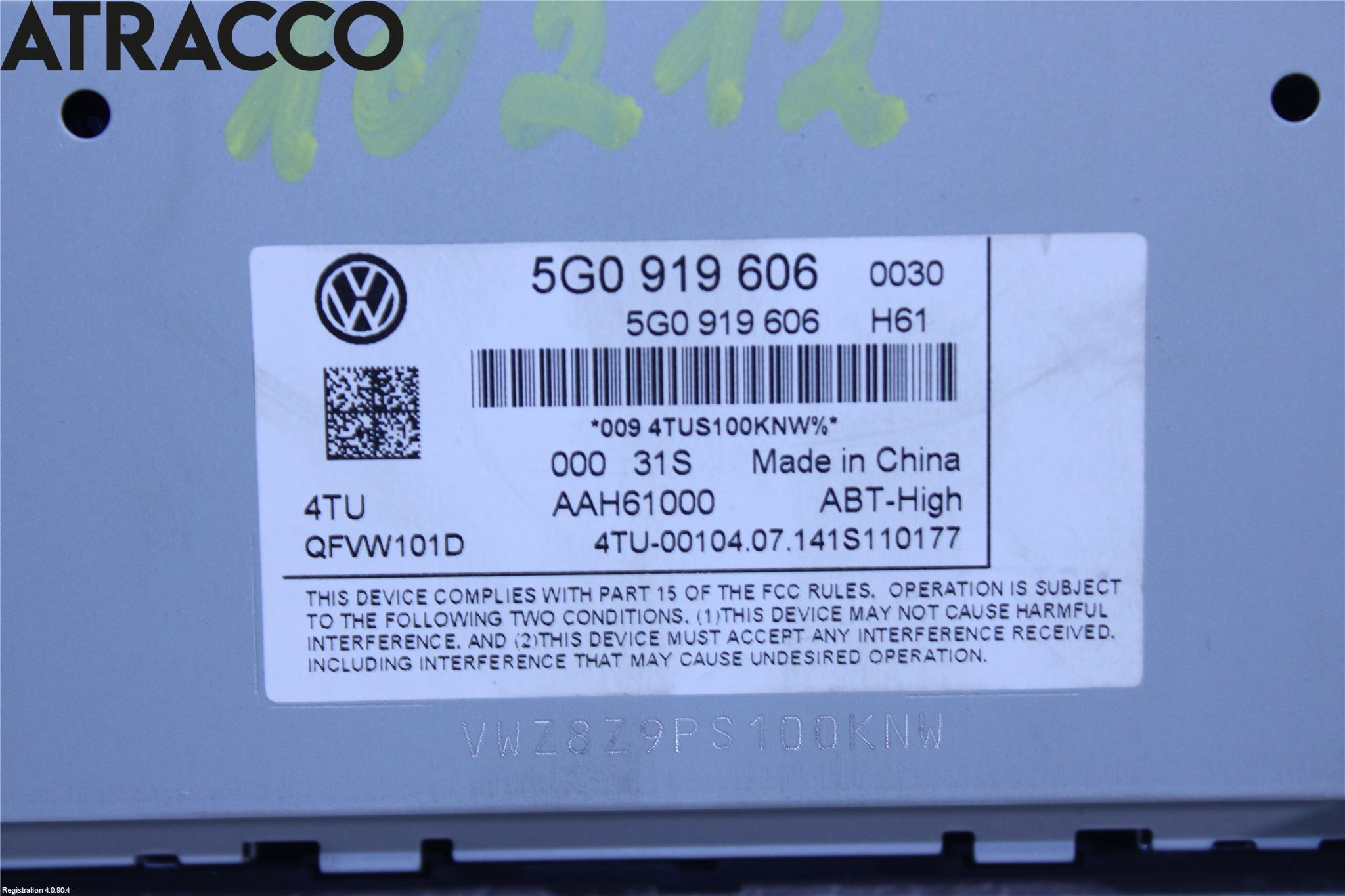 Volkswagen VW GOLF / E-GOLF VII 13-20 Multifunktionsdisplay