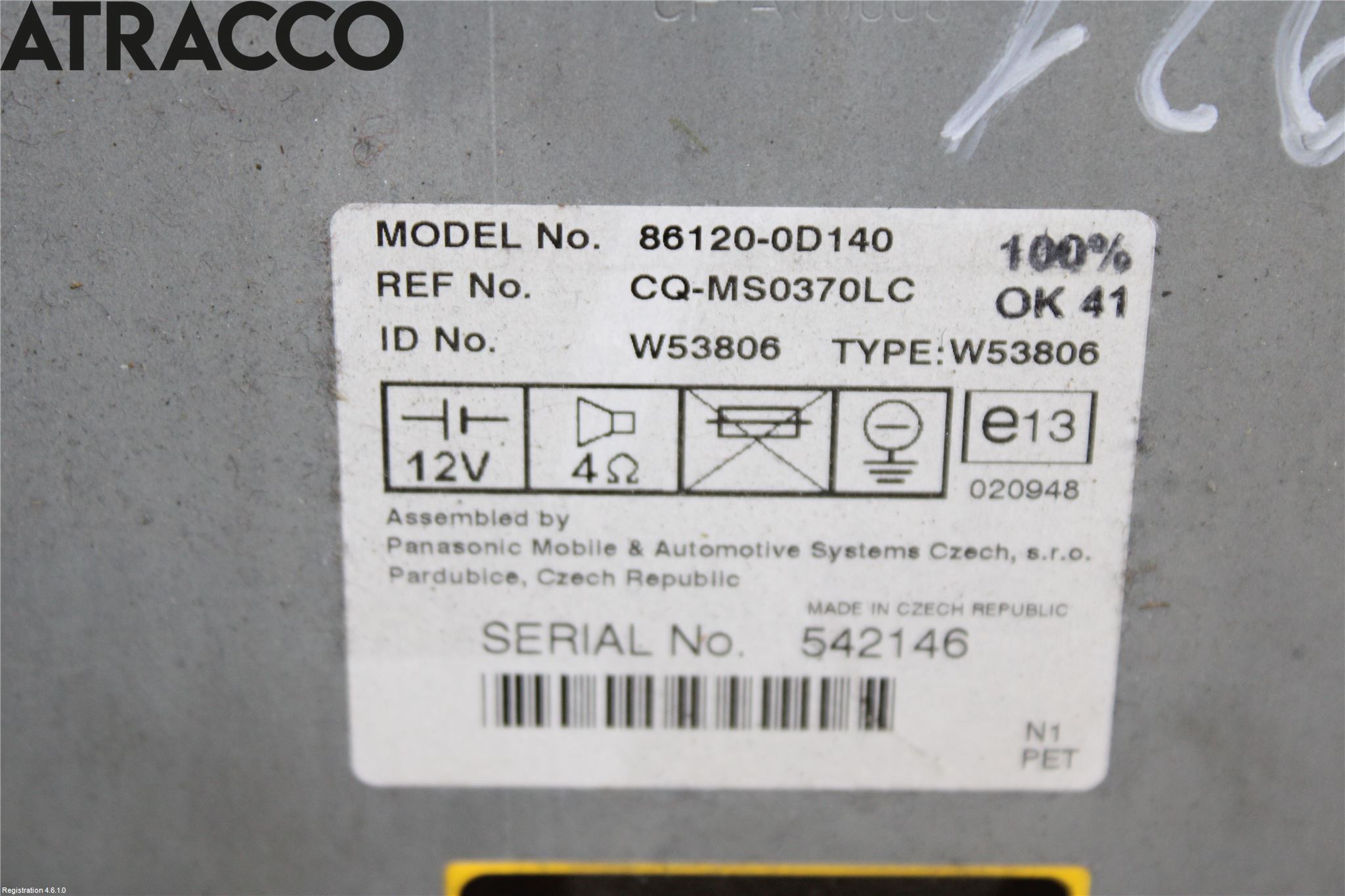 Toyota YARIS P1 03-05 Stereo Radio Med Cd