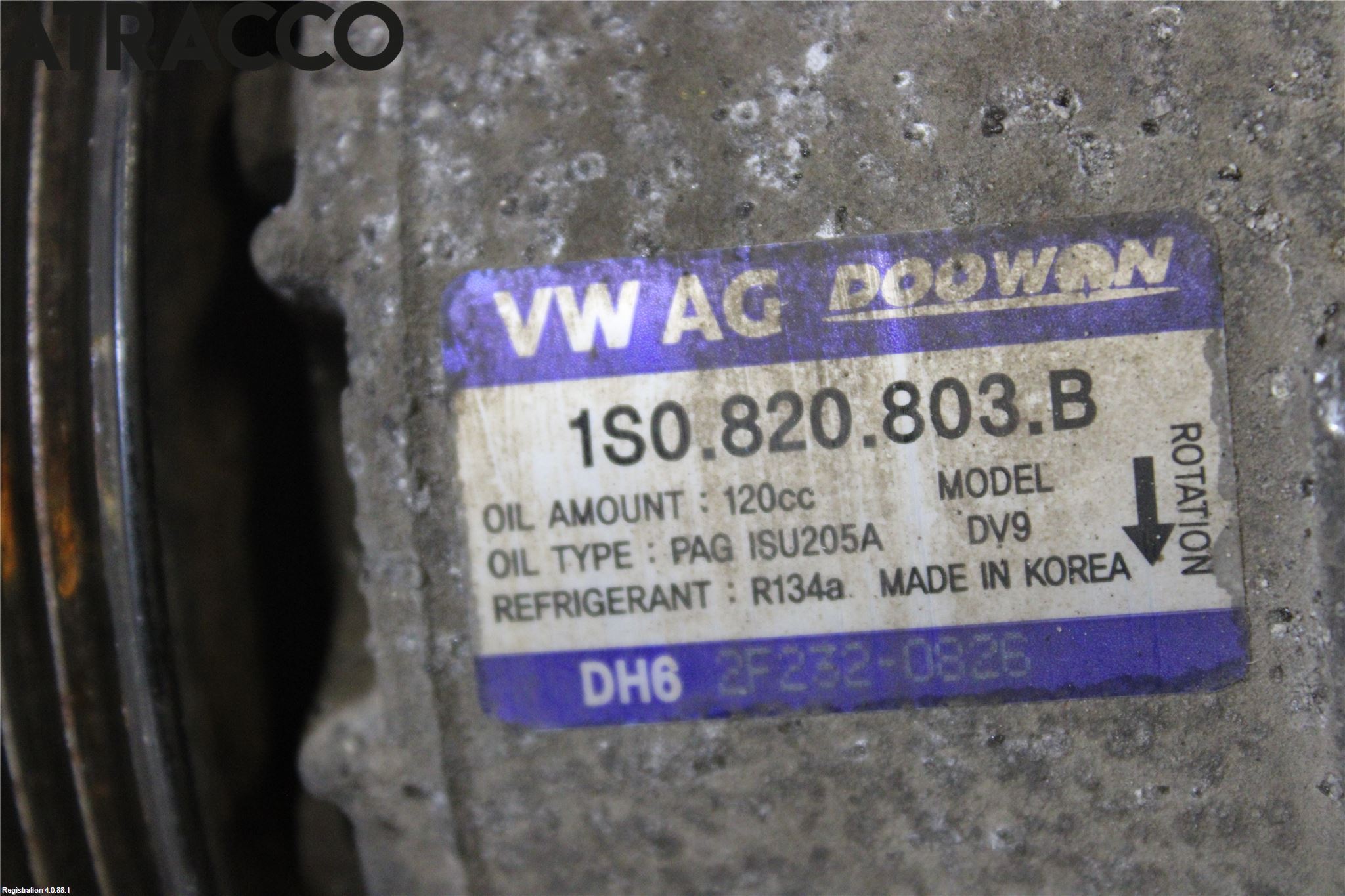 Volkswagen VW UP! / E-UP! Varme Ac Kompressor