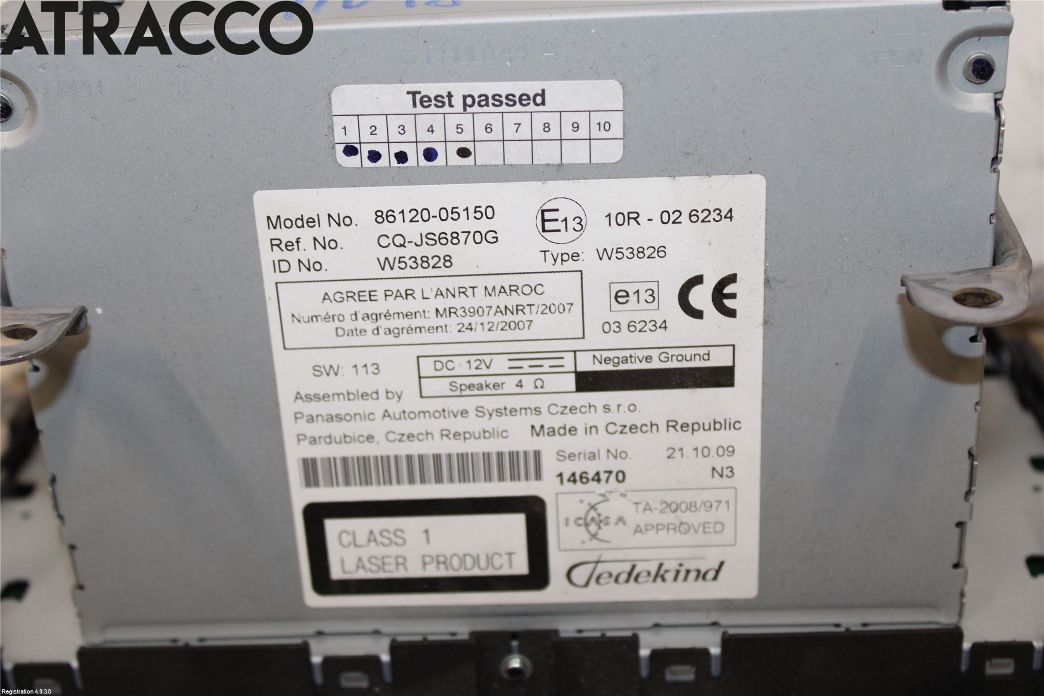 Toyota AVENSIS 09-15 Stereo Radio Med Cd