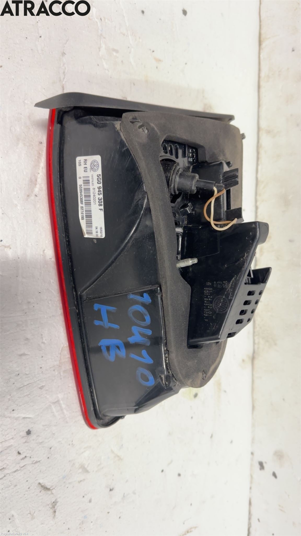 Volkswagen VW GOLF / E-GOLF VII 13-20 Baklykt Høyre  På Luke(Indre)