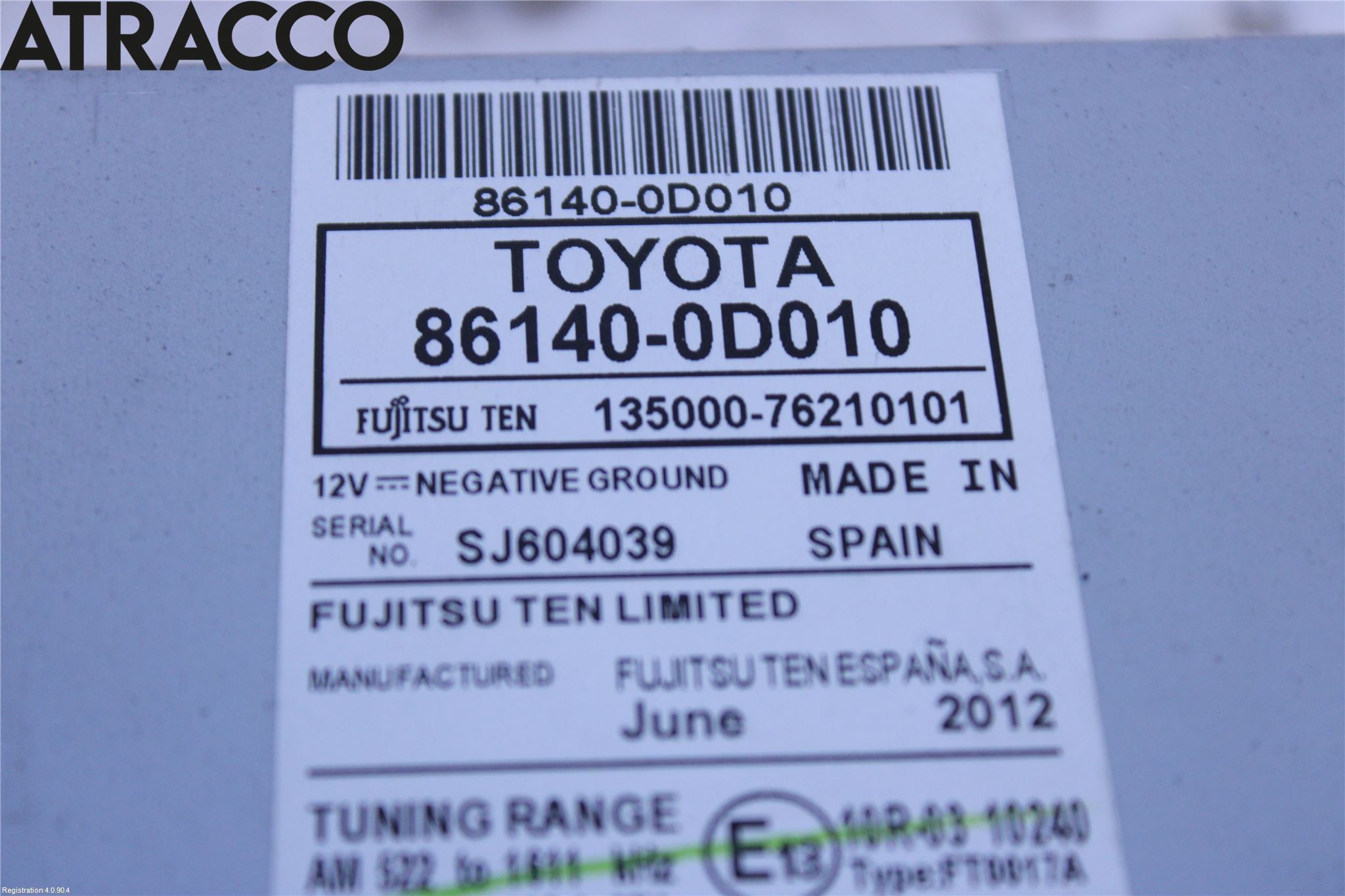 Toyota YARIS XP130 12-14 Stereo Radio Med Cd