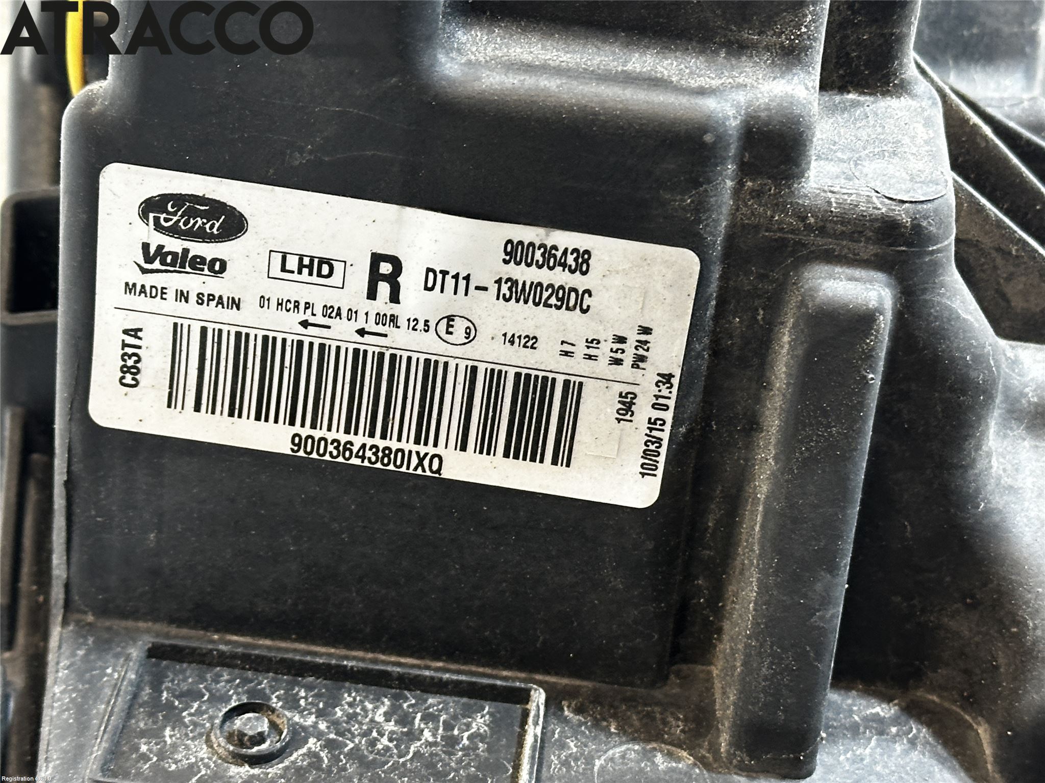 Ford TRANSIT/TOURNEO CONNECT 13-22 Frontlykt Høyre