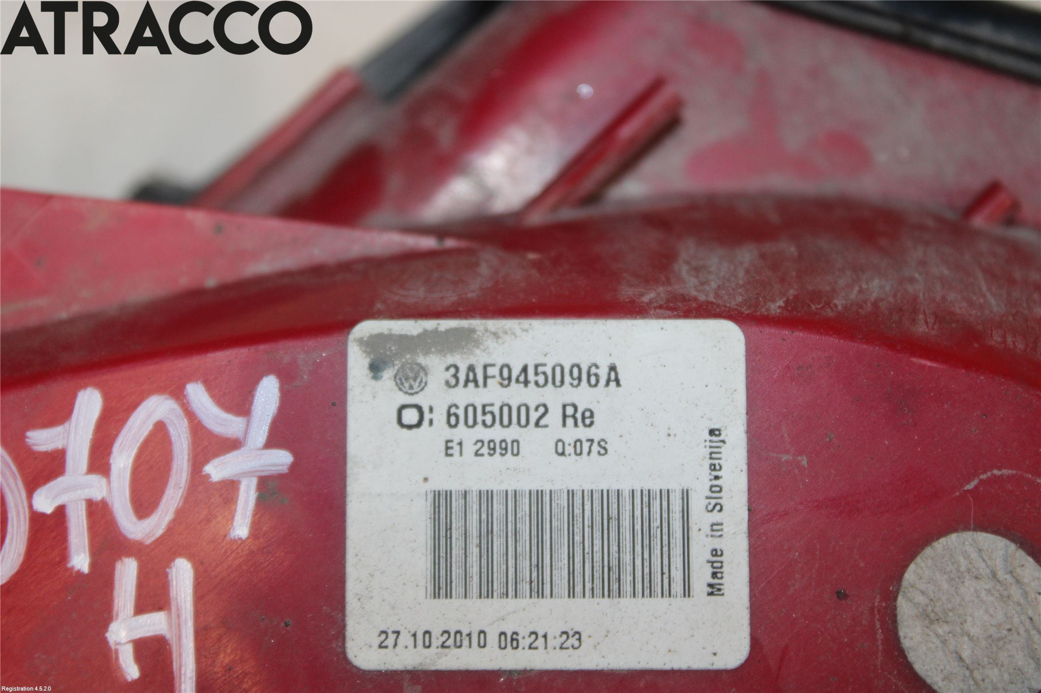 Volkswagen VW PASSAT 11-14 Baklykt Høyre