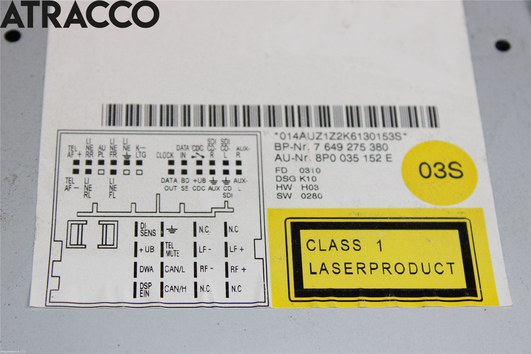 Audi A3/S3 05-13 Stereo Radio Med Cd