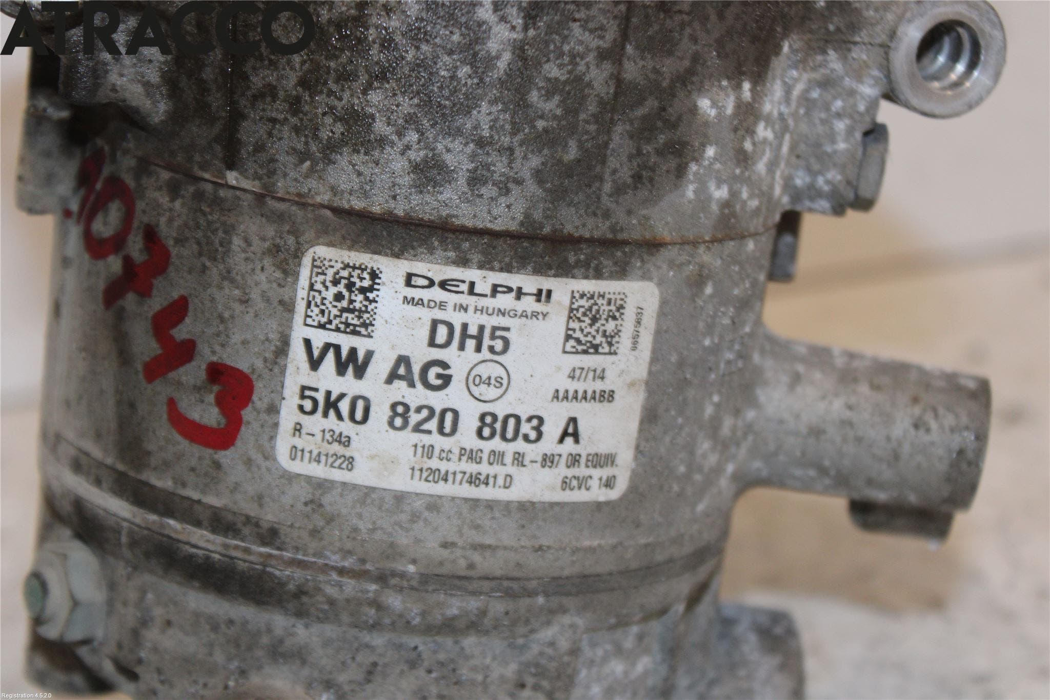 Volkswagen VW CADDY 11-15 Varme Ac Kompressor