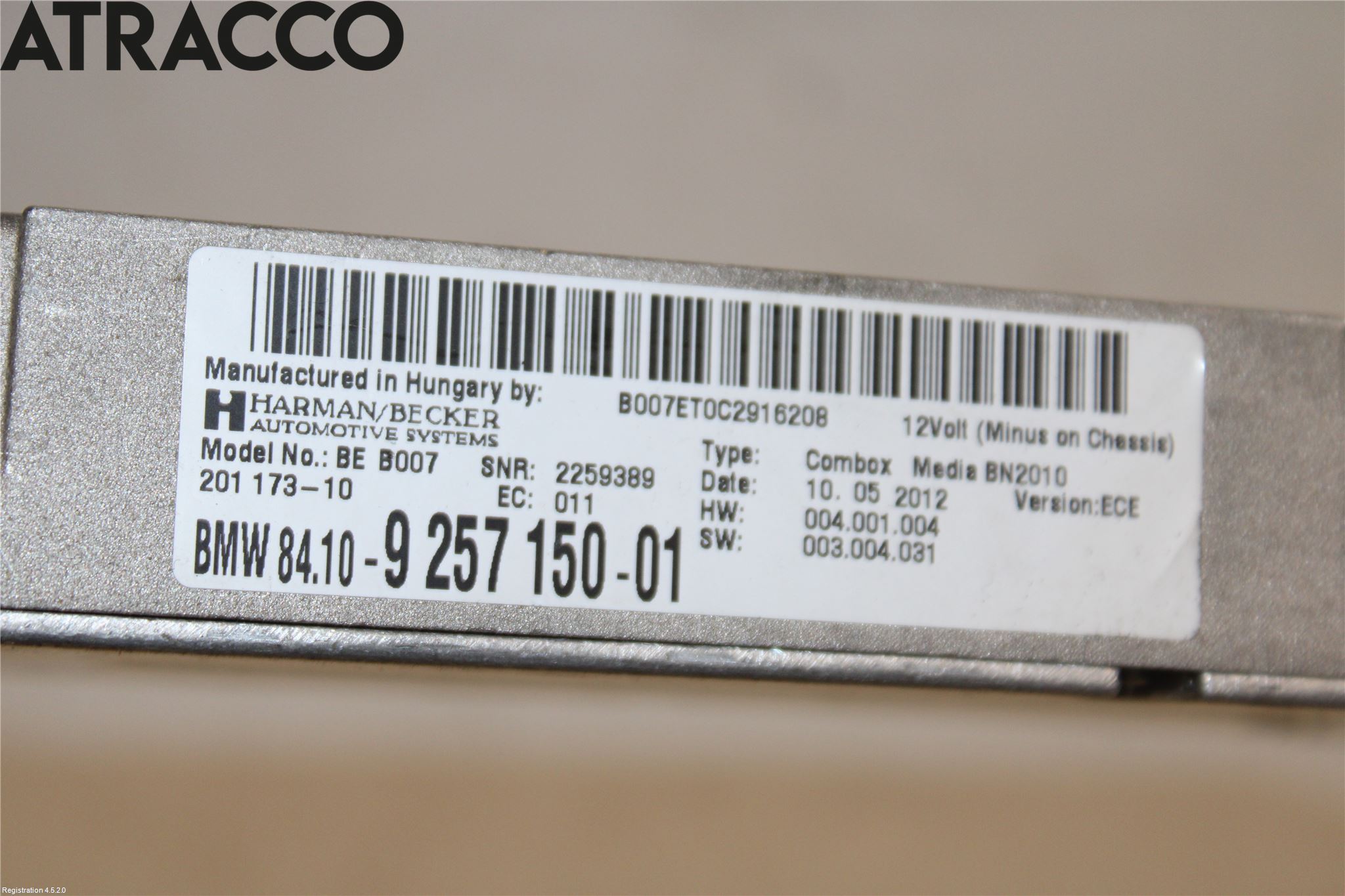 BMW 5 F10/F11/F18 09-17 Styreenhet Øvrig