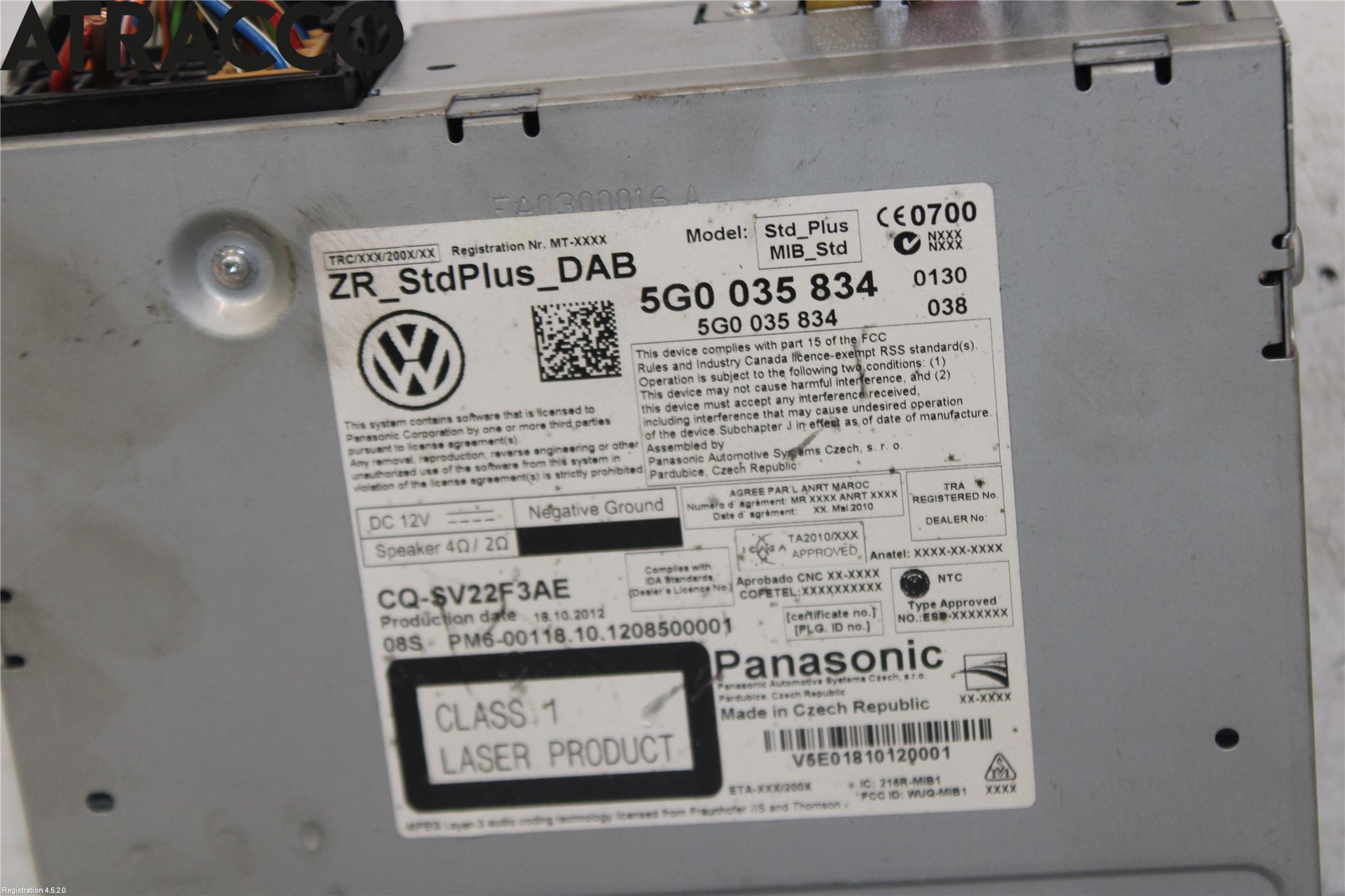 Volkswagen VW GOLF / E-GOLF VII 13-20 Stereo Radio Med Cd