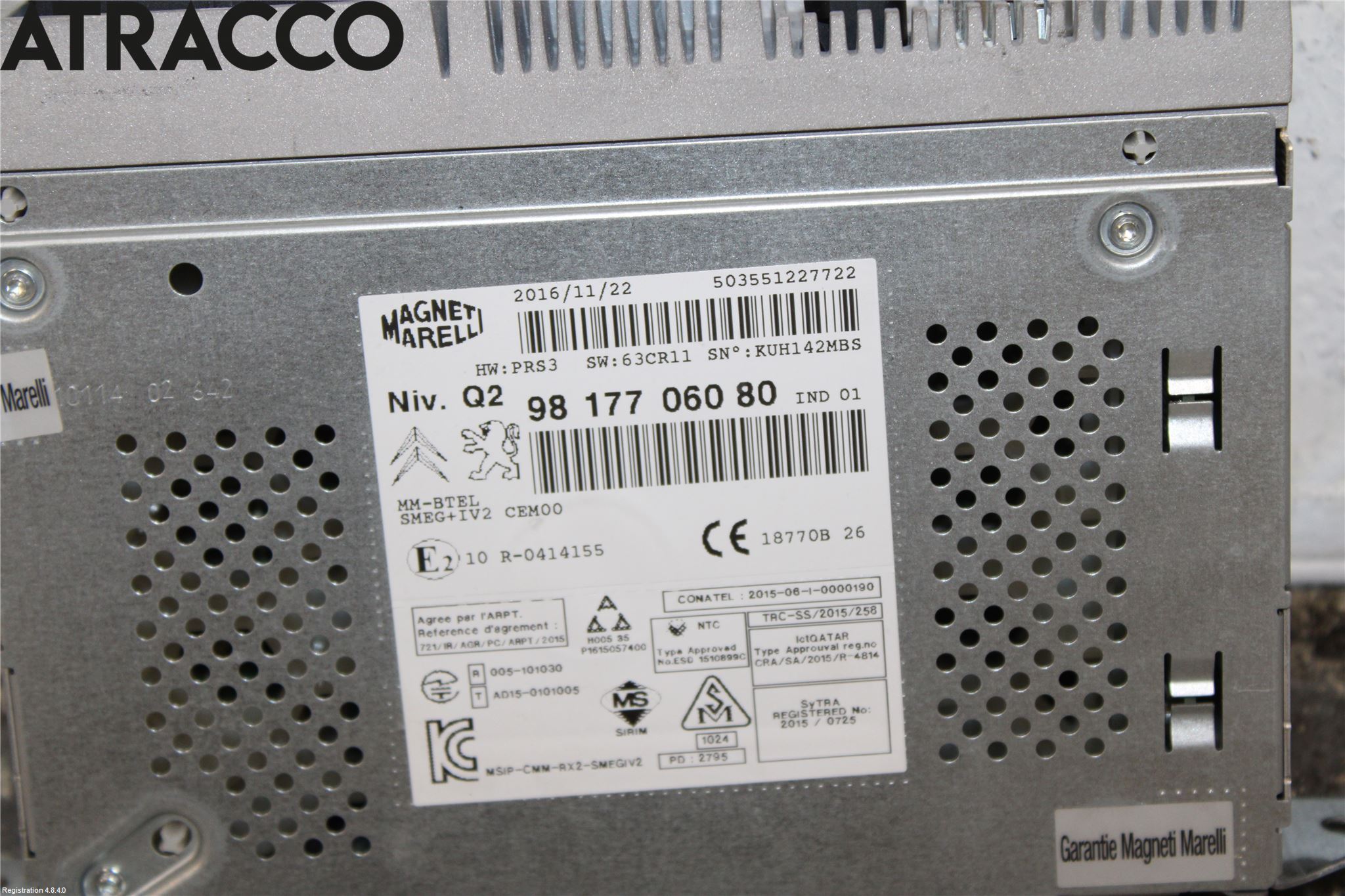 Peugeot 2008 13-20 Stereo Radio Med Cd