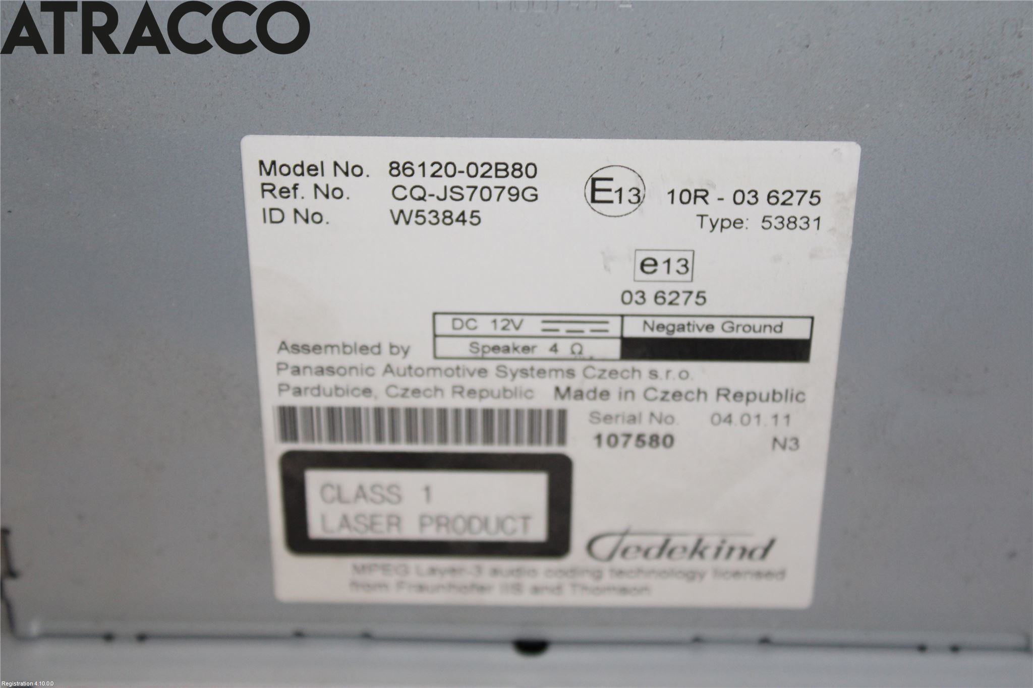 Toyota COROLLA 08-12 Stereo Radio Med Cd