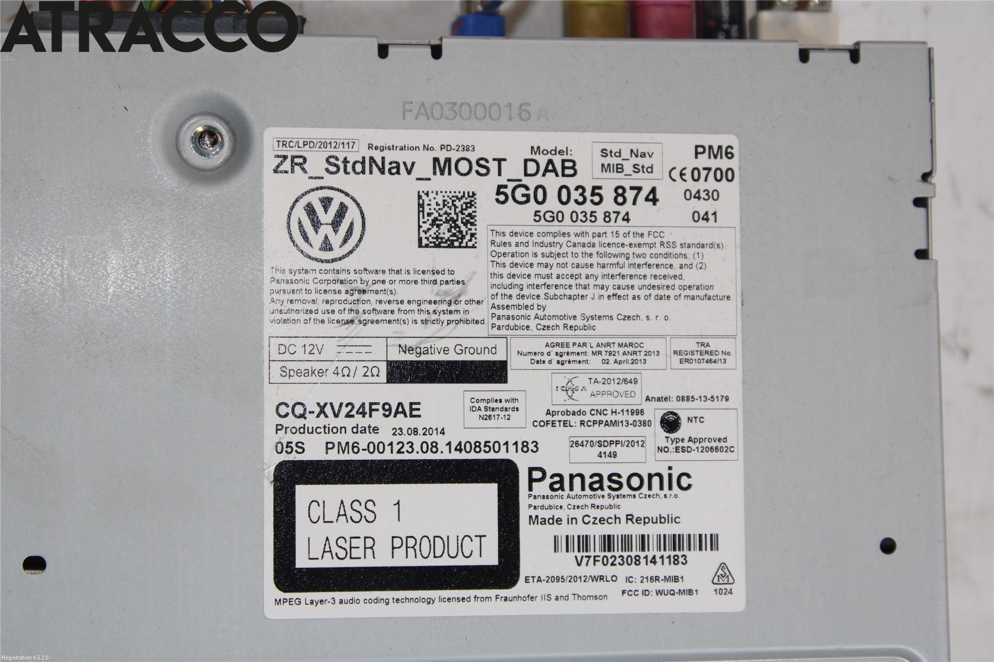 Volkswagen VW GOLF / E-GOLF VII 13-20 Stereo Radio Med Cd