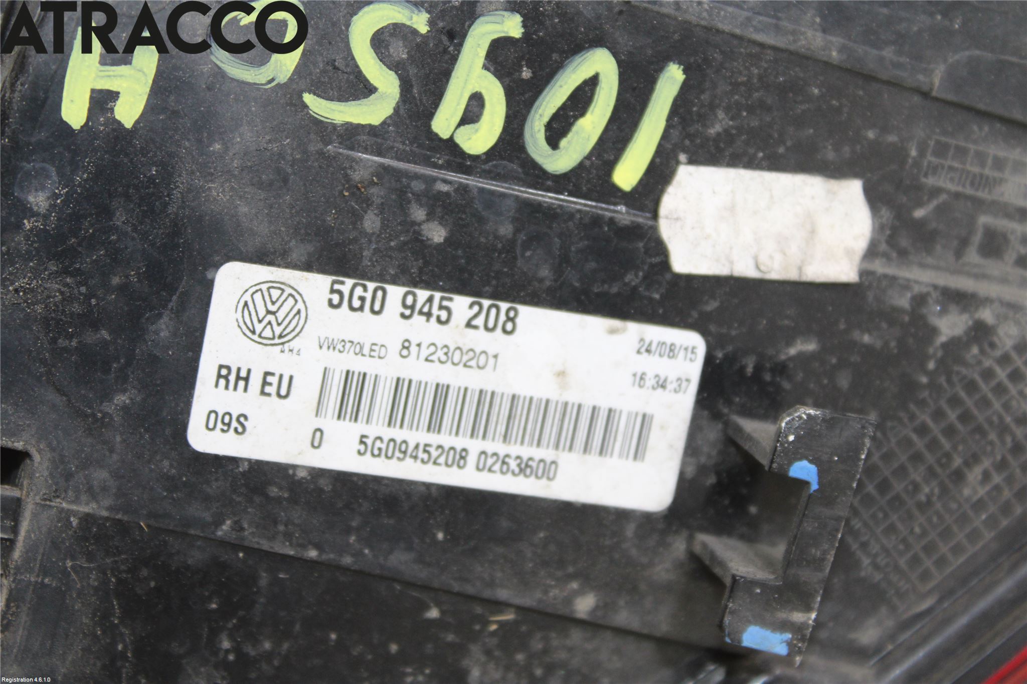 Volkswagen VW GOLF / E-GOLF VII 13-20 Baklykt Høyre