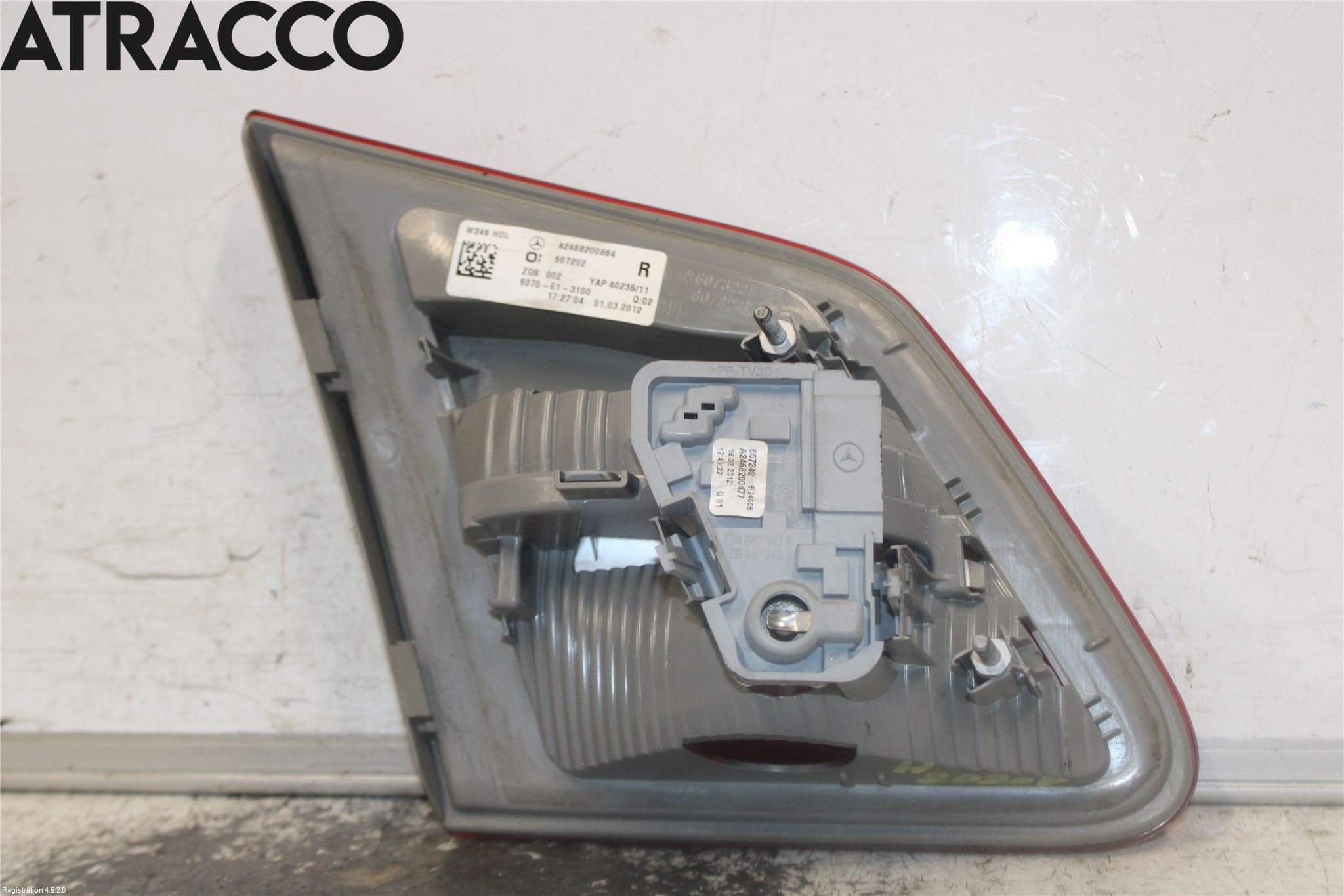 Mercedes-Benz MB B-KLASS (W246/W242) 12-19 Baklykt Høyre  På Luke(Indre)