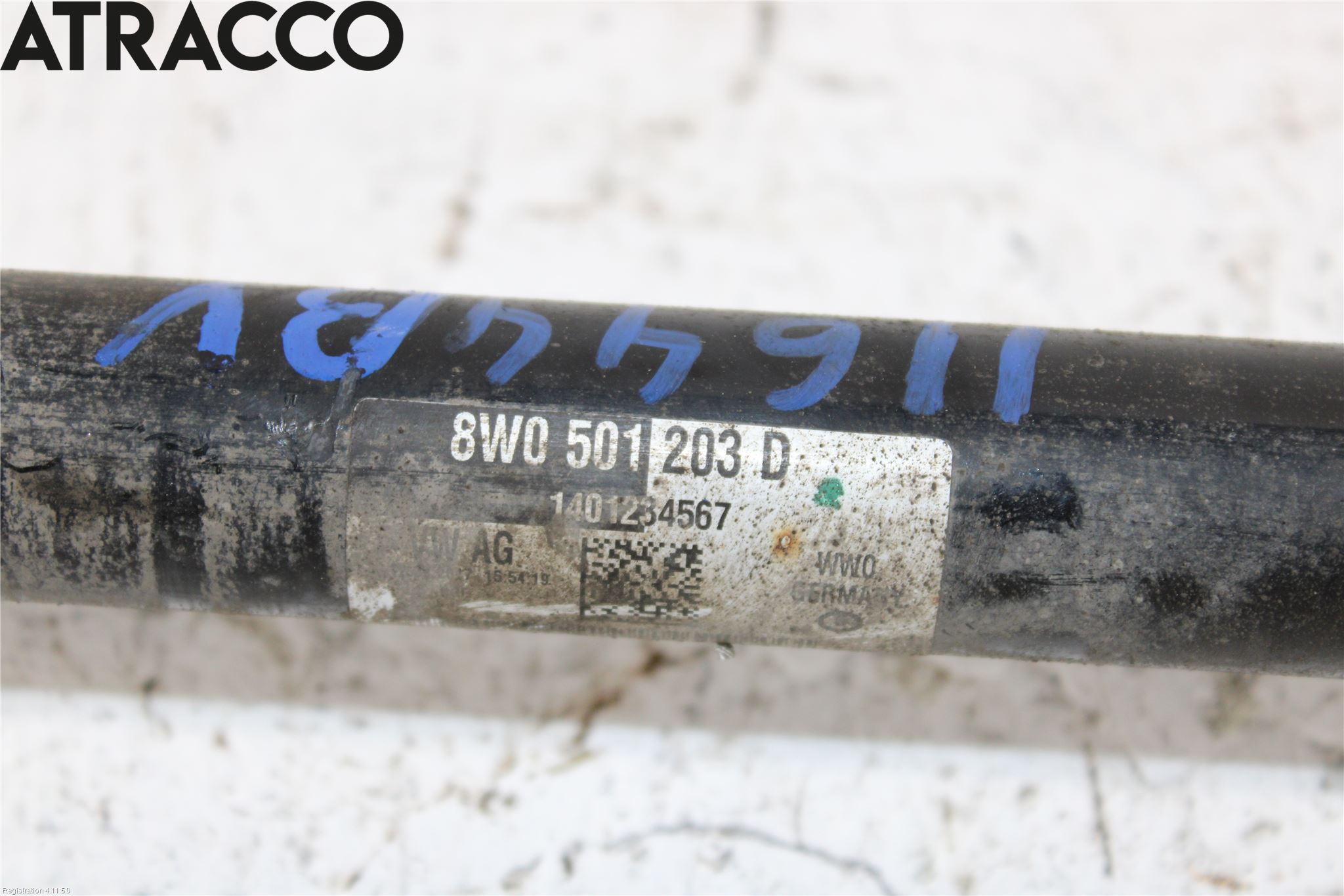 Audi A4/S4 B9 16-19 Drivaksel Bak Kompl Venstre