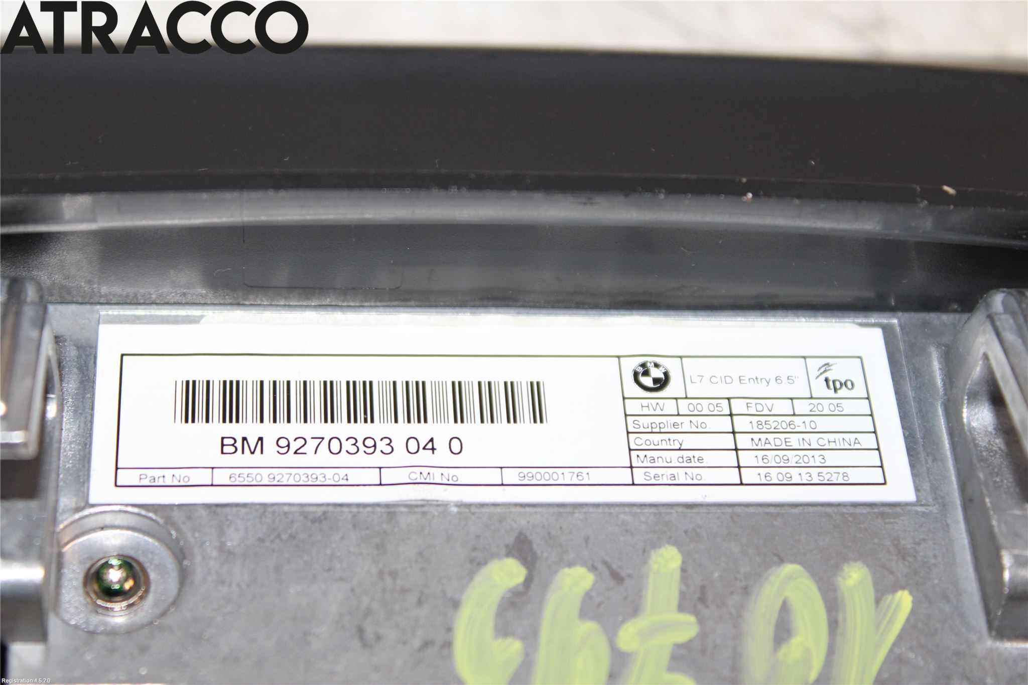 BMW 3 F30/F31/F80 12-19 Instr Skjerm Dvd-Gps-Ac-Tlf