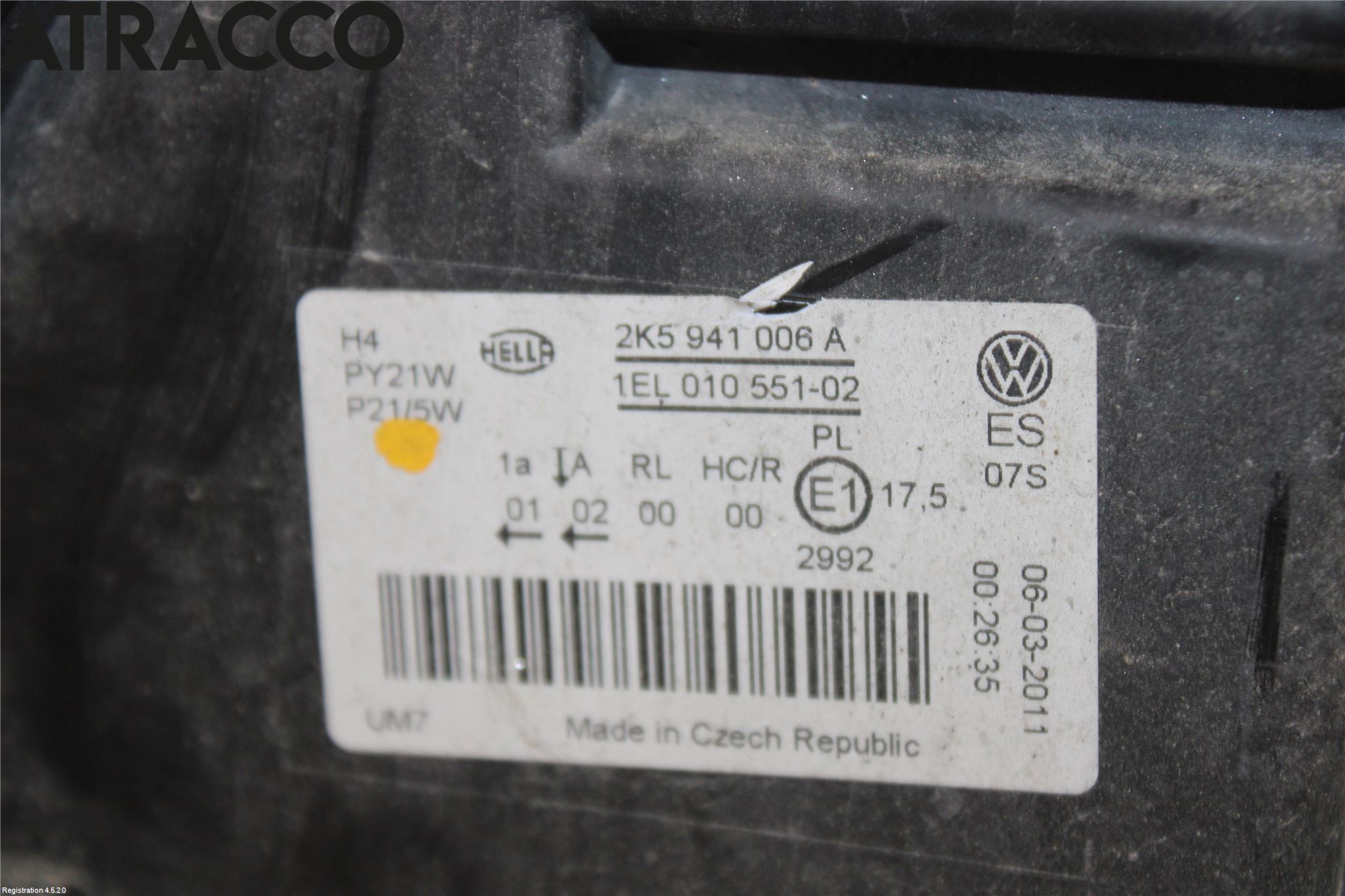 Volkswagen VW CADDY 11-15 Frontlykt Høyre