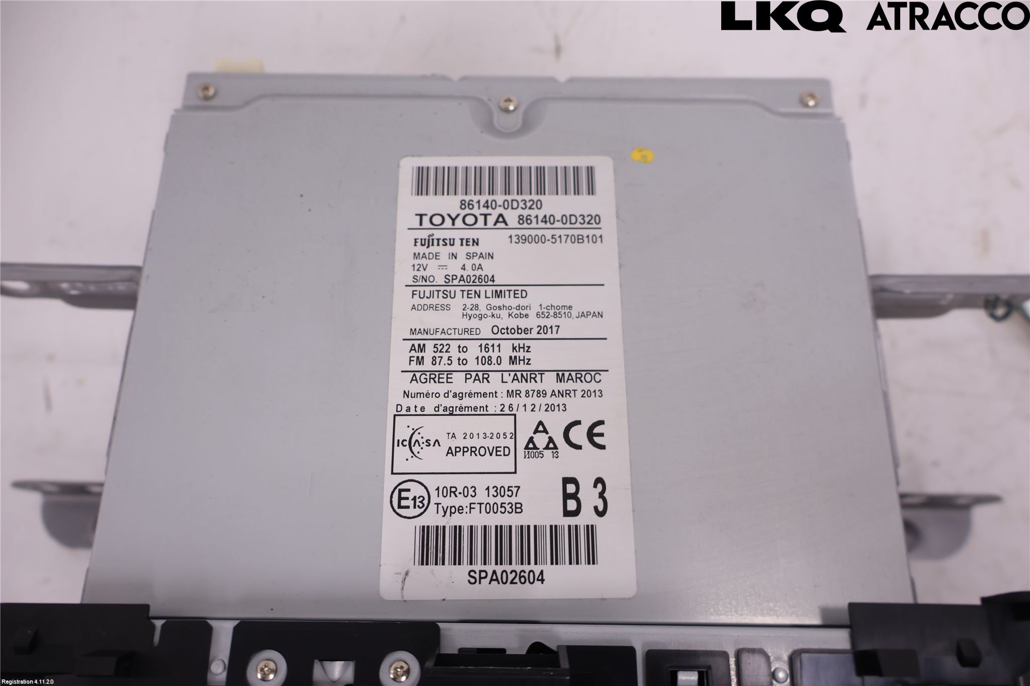 Toyota YARIS XP130 15-20 Stereo Radio Med Cd