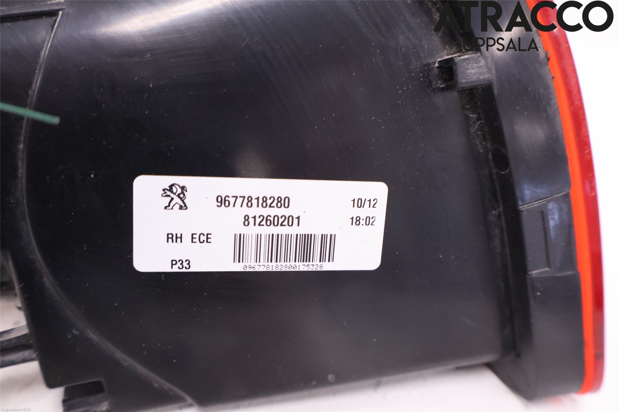 Peugeot 308 14-21 Baklykt Høyre  På Luke(Indre)