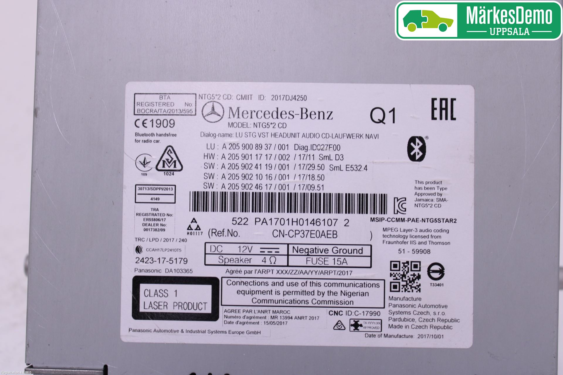 Mercedes-Benz MB GLC-KLASS (X253/C253) 15-22 Stereo Radio Med Cd
