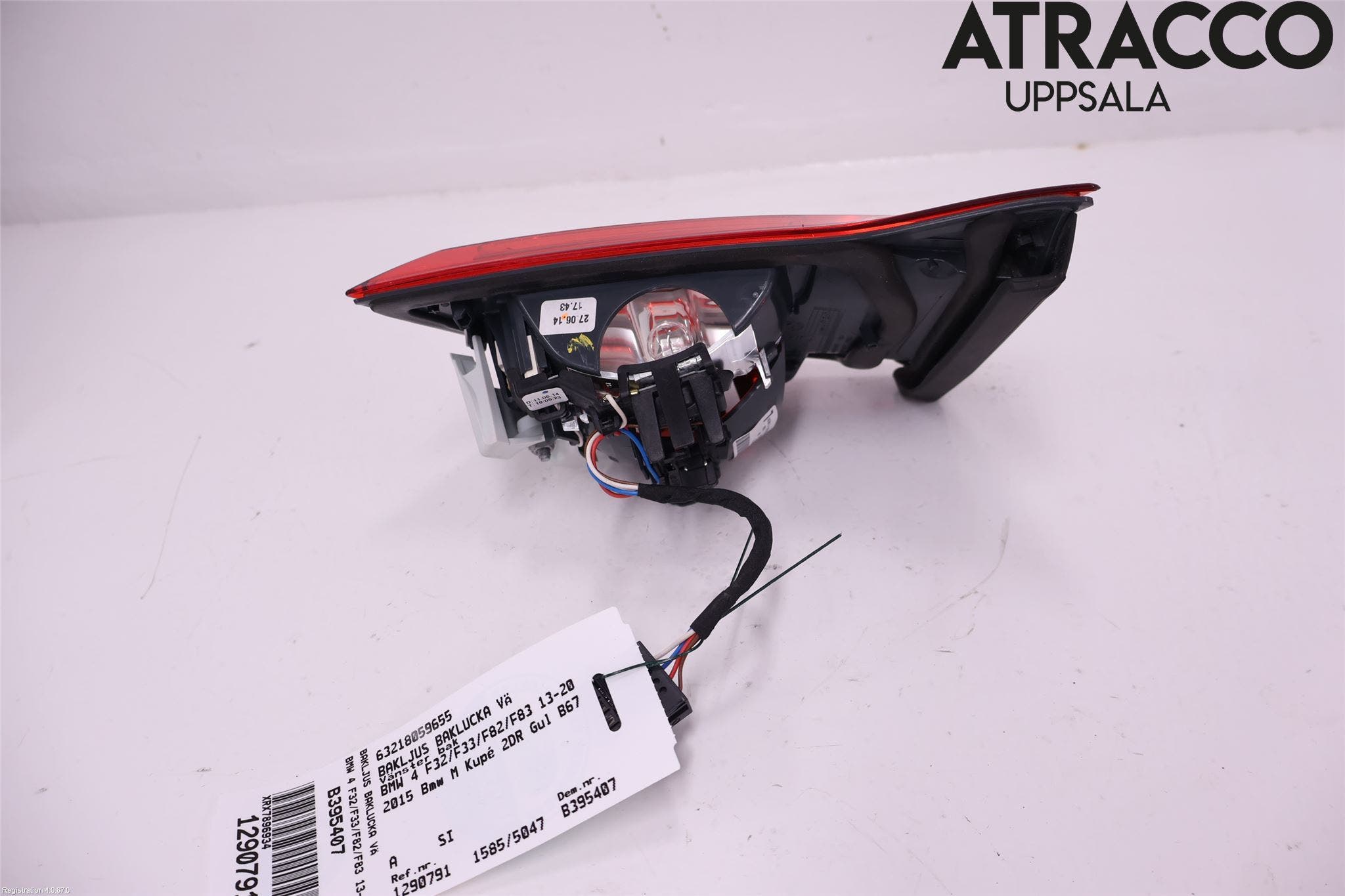 BMW 4 F32/F33/F82/F83 13-20 Baklykt Venstre På Luke(Indre