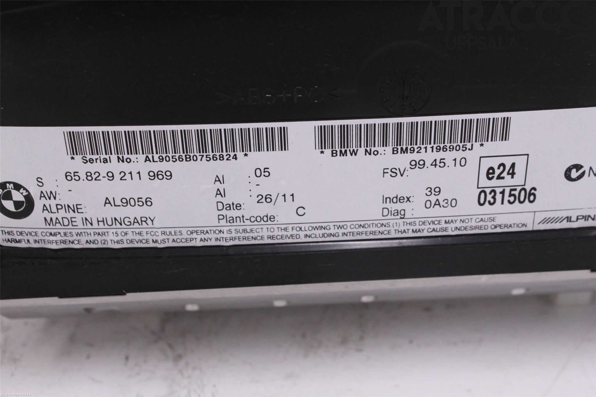 BMW 3 E90/91 SED/TOU 05-12 Instr Skjerm Dvd-Gps-Ac-Tlf