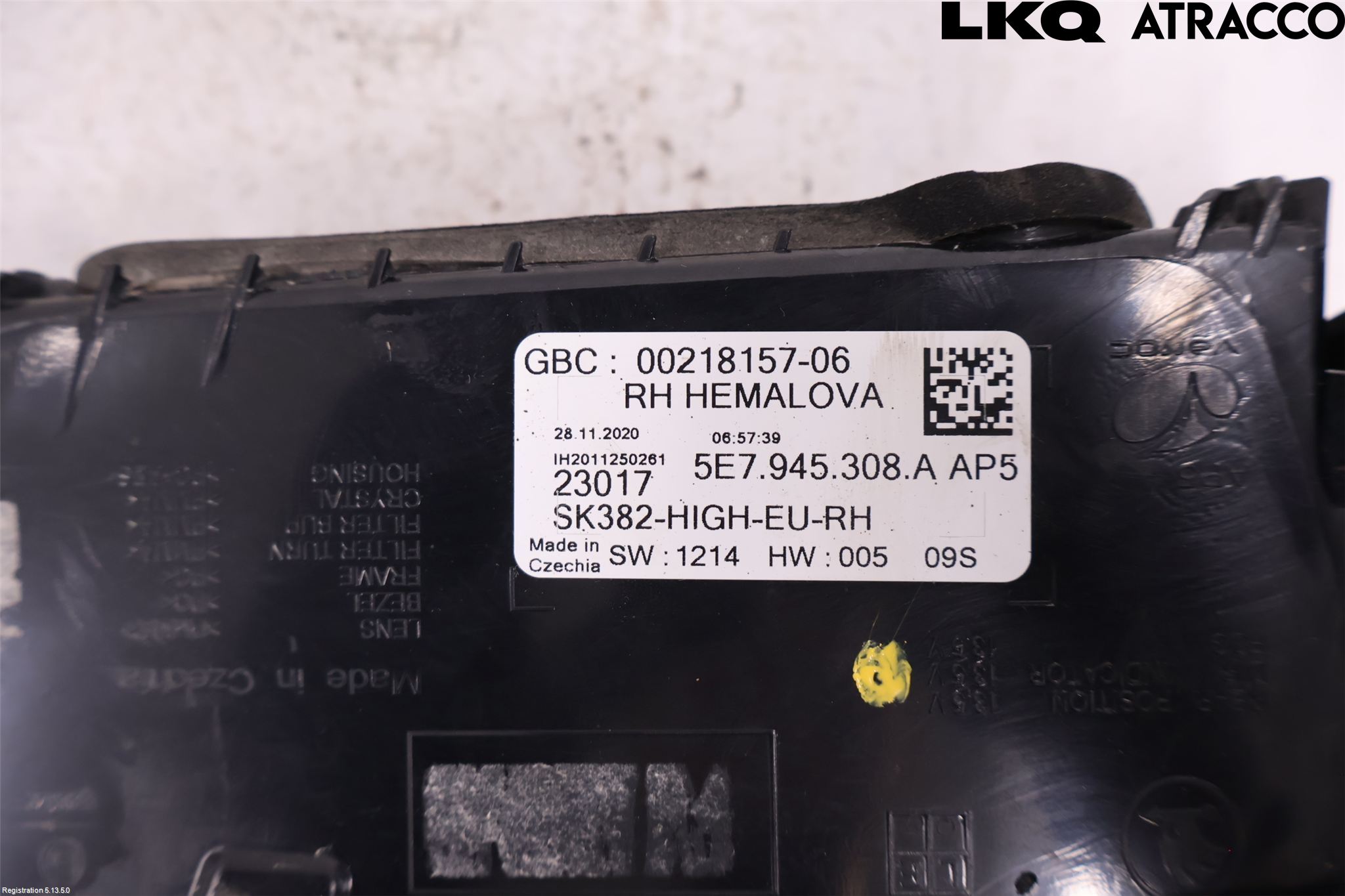 Skoda OCTAVIA (NX) 20- Baklykt Høyre  På Luke(Indre)