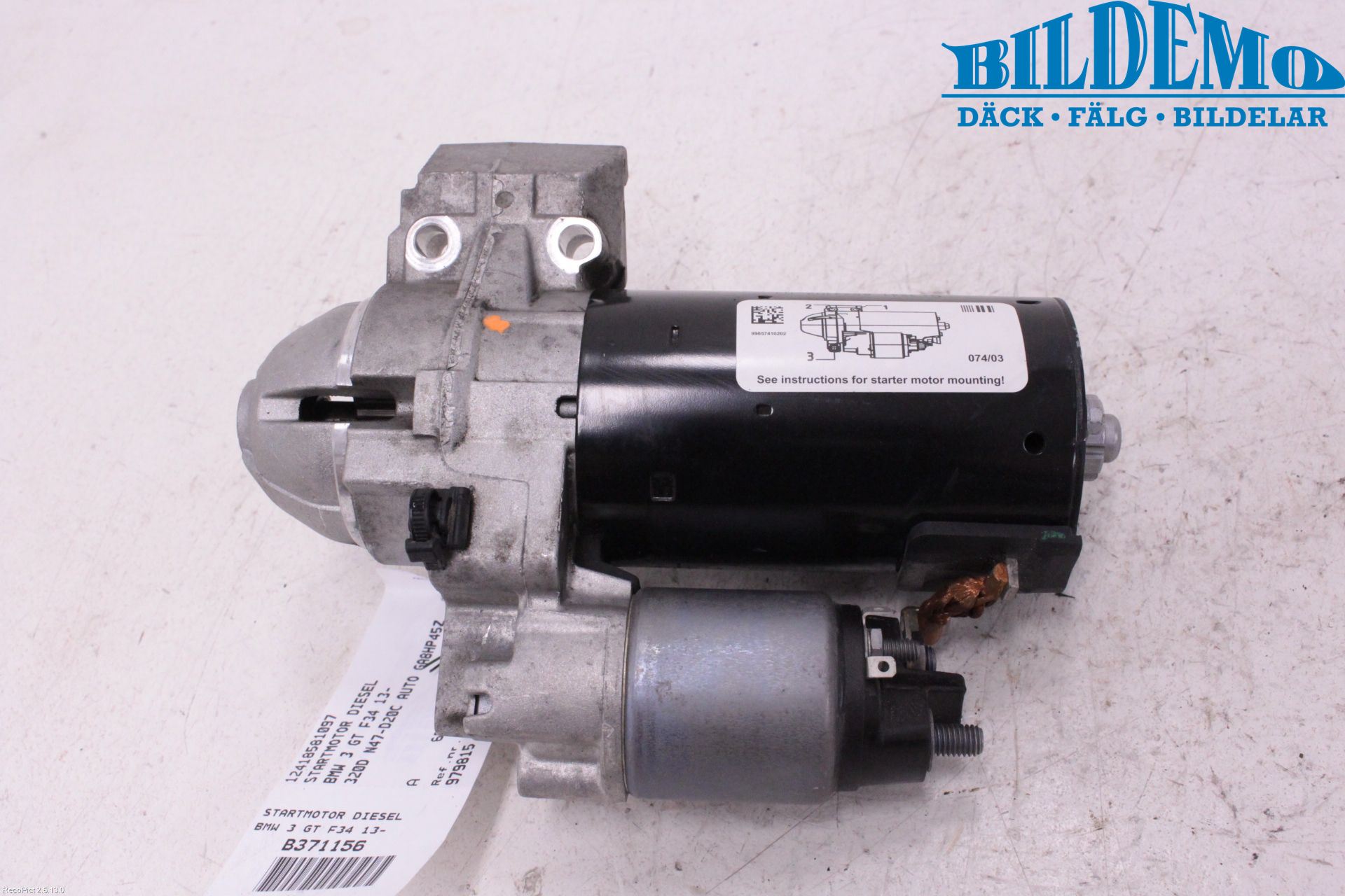 BMW 3 GT F34 13-19 Startmotor Diesel