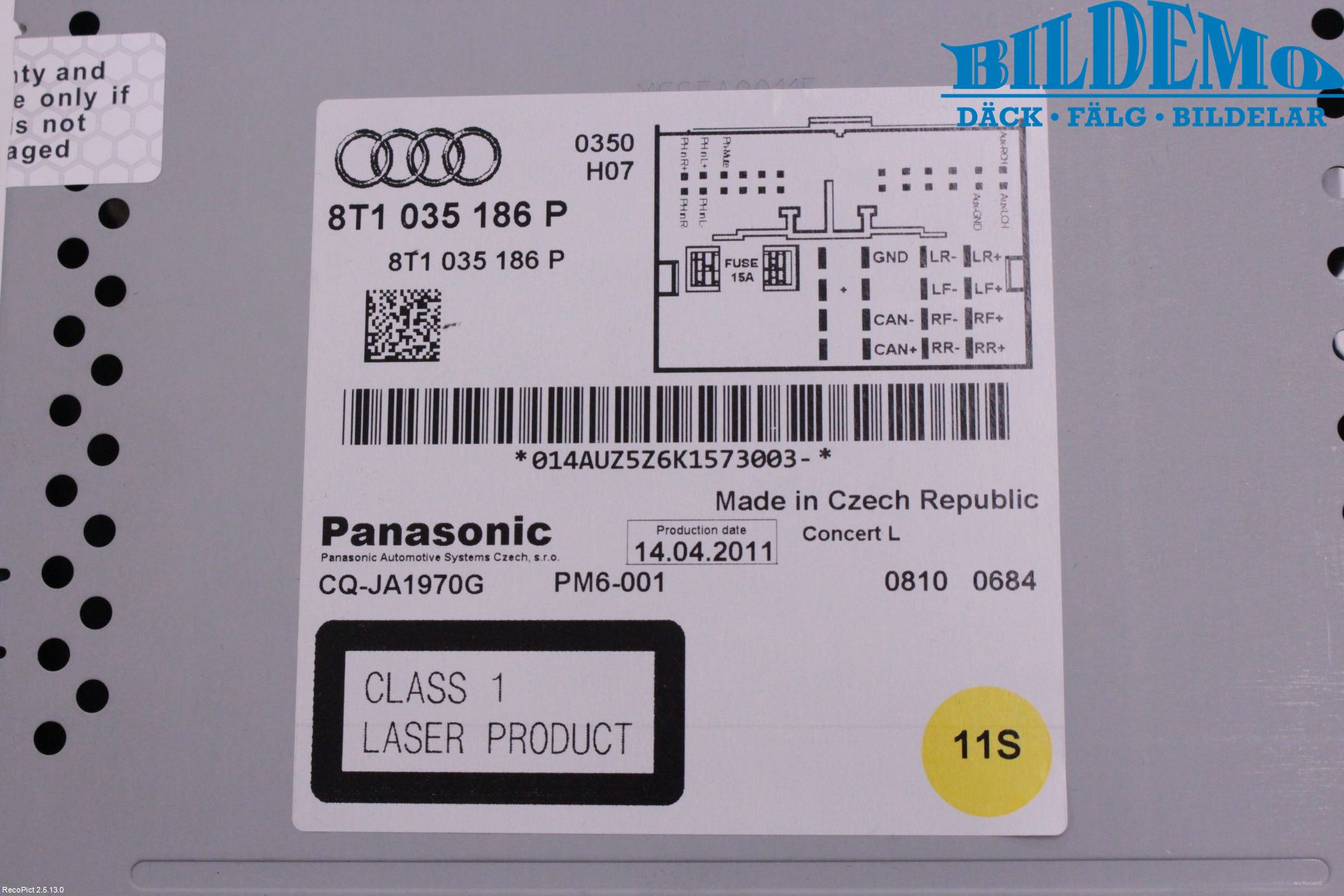 Audi A5 07-16 Stereo Radio Med Cd