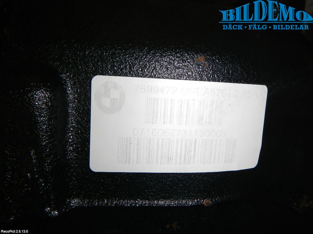 BMW 1 F20/F21 11-19 Bakaksel Kardang Bak -Diff