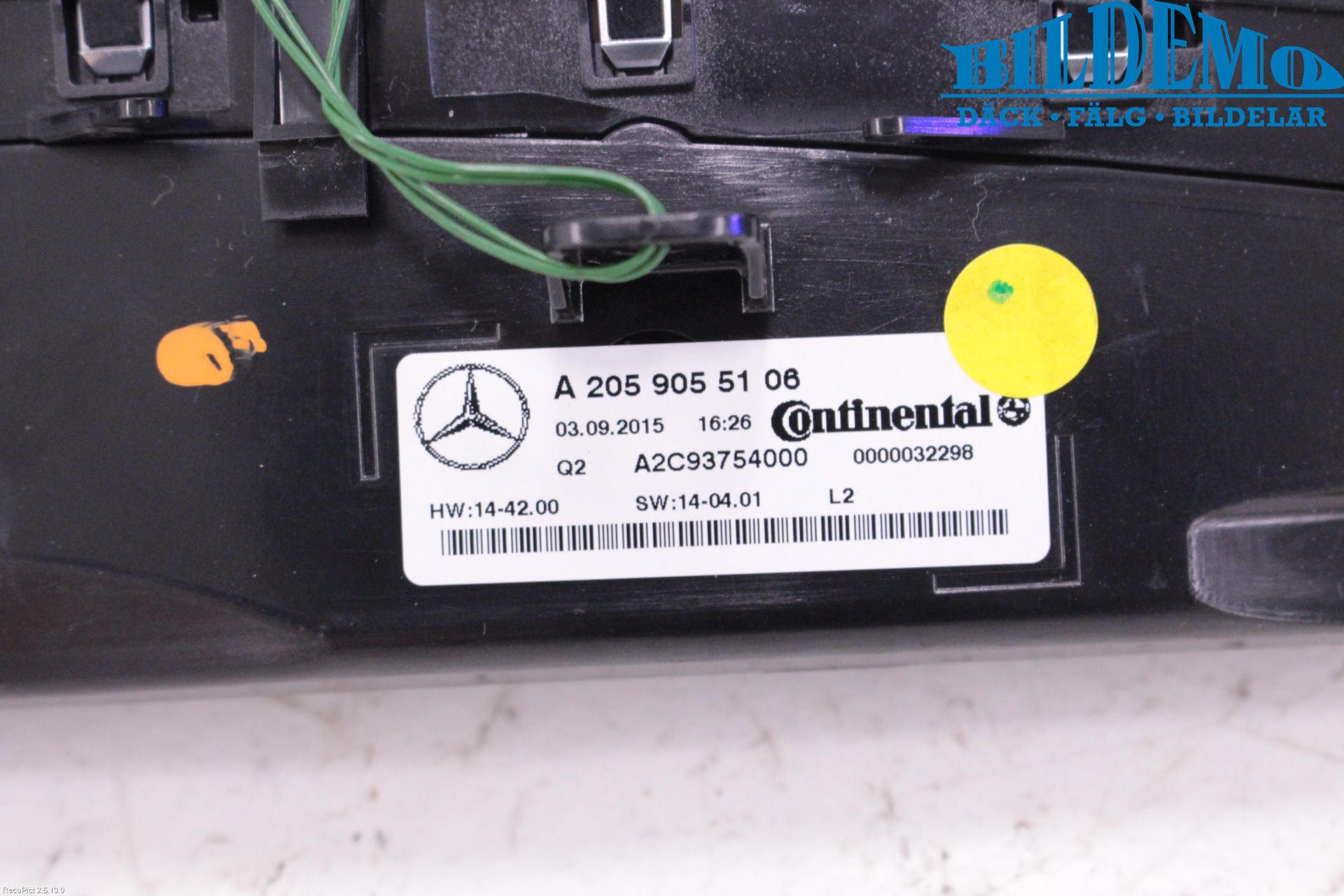Mercedes-Benz MB C-KLASS (W205) 14-21 Varme Ac Betjening-Display
