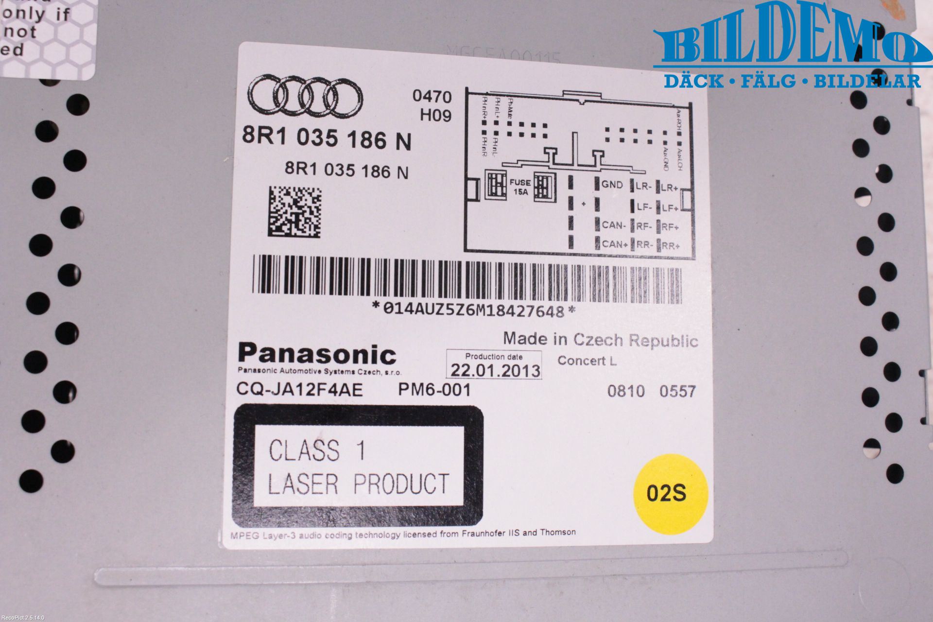 Audi A4 12-15 Stereo Radio Med Cd
