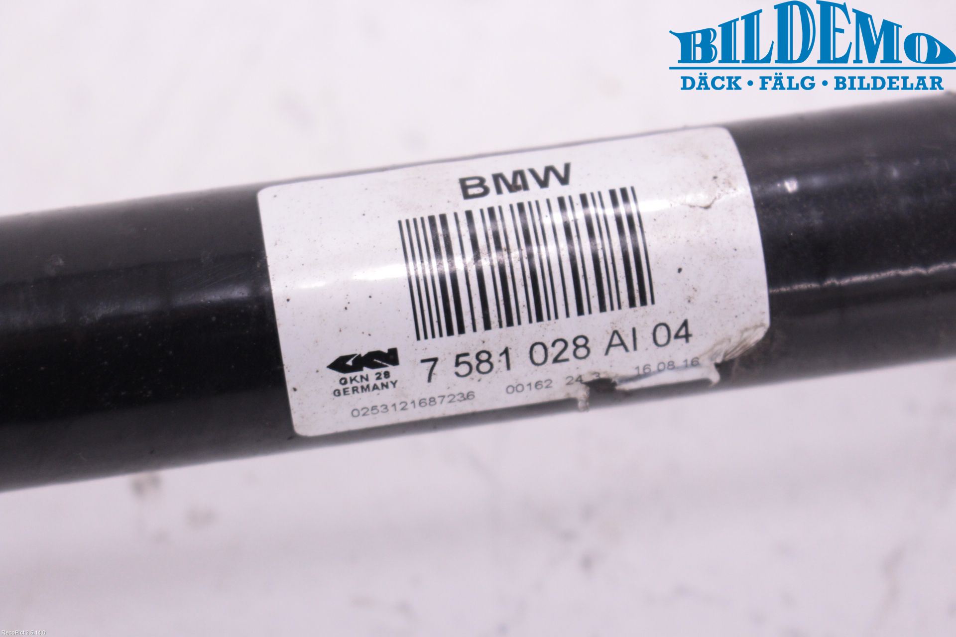 BMW 5 F10/F11/F18 09-17 Drivaksel Bak Kompl Høyre