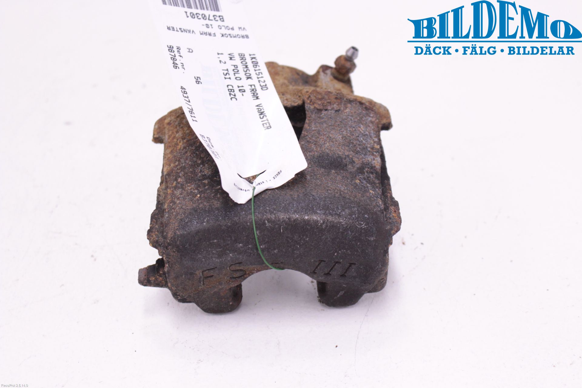 Volkswagen VW POLO 10-17 Bremsecaliper Foran Venstre