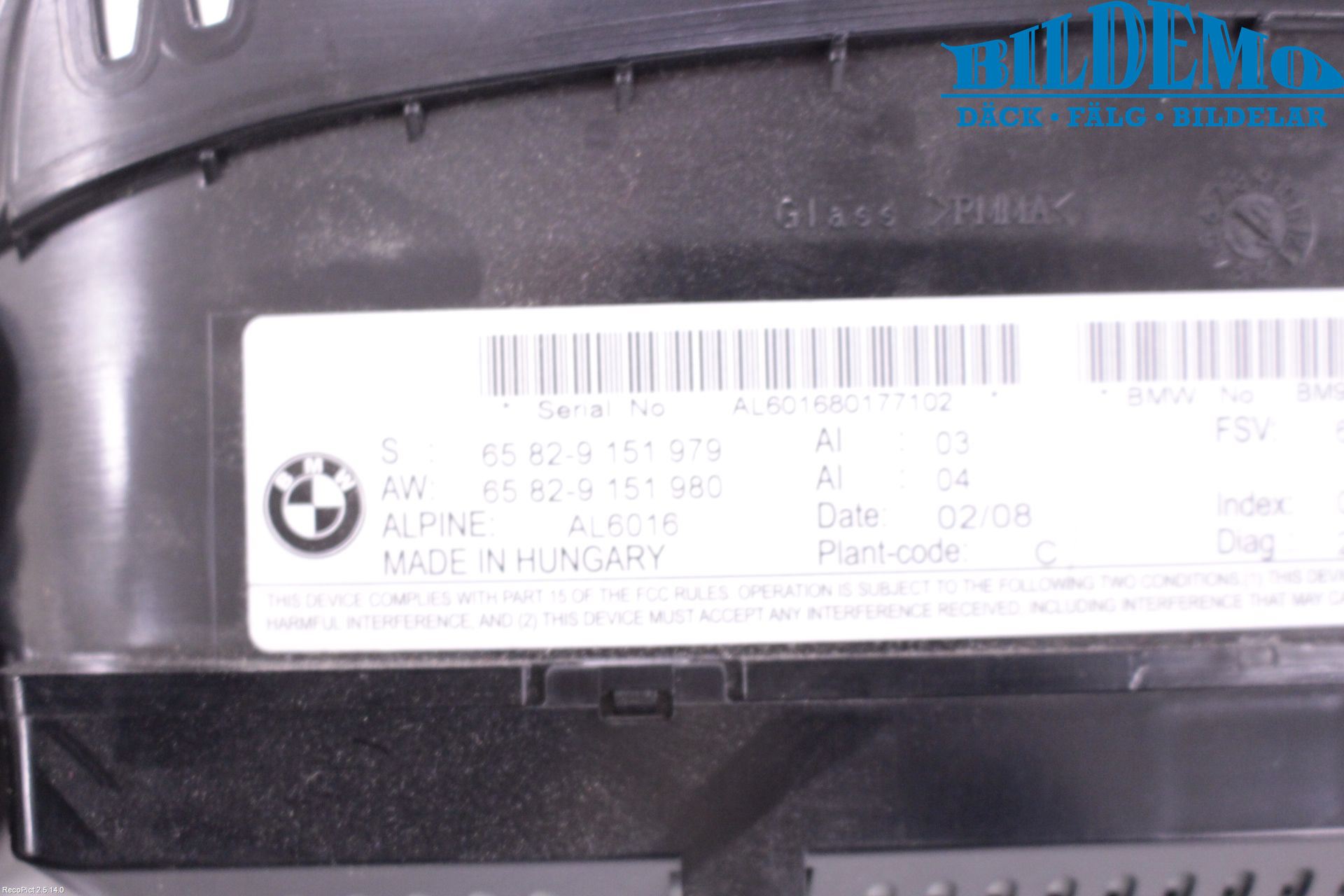 BMW 3 E90/91 SED/TOU 05-12 Instr Skjerm Dvd-Gps-Ac-Tlf