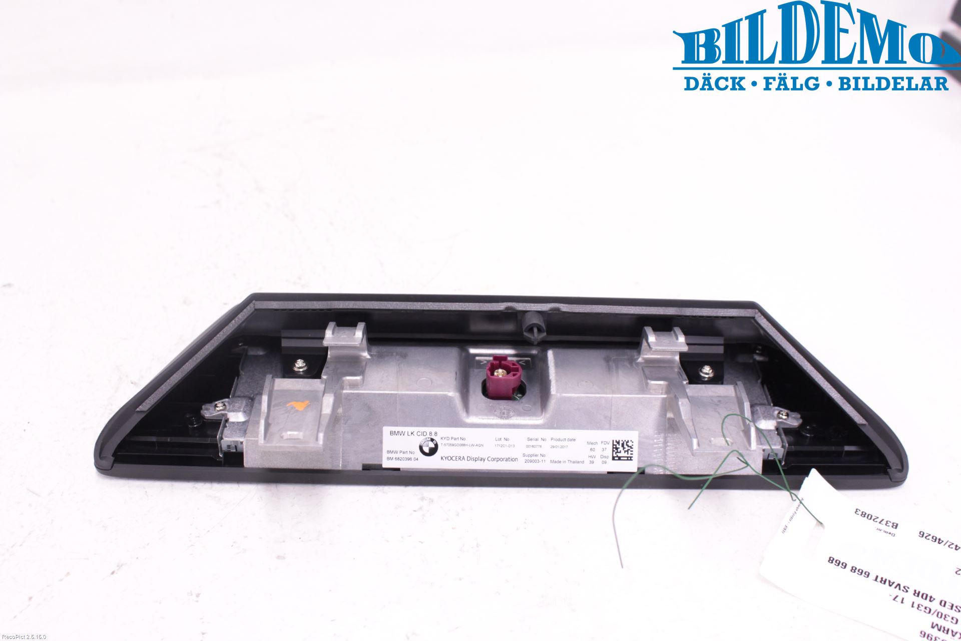 BMW 5 G30/G31/F90 17-23 Instr Skjerm Dvd-Gps-Ac-Tlf