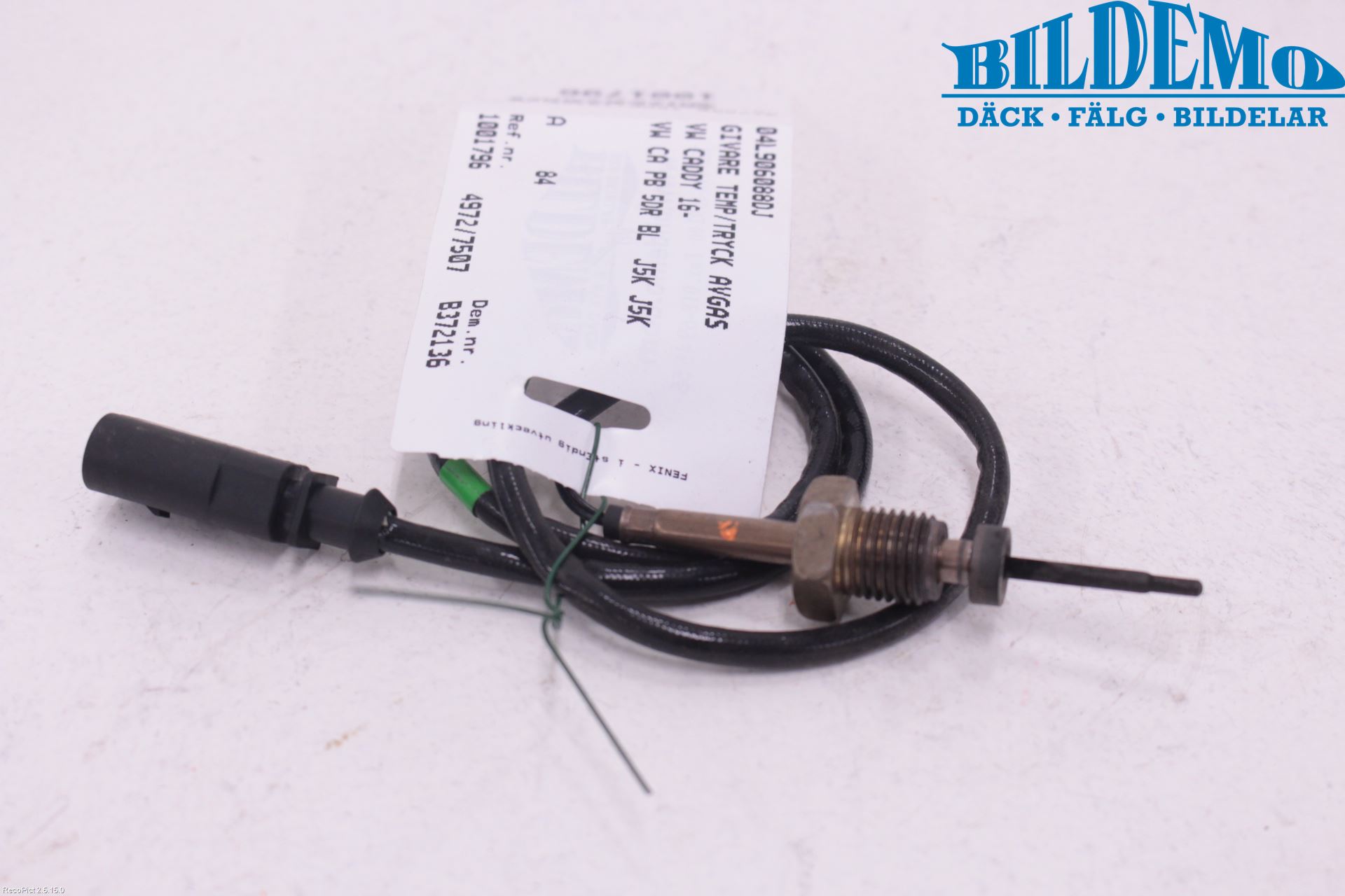 Volkswagen VW CADDY 16-20 Sensor Temp-Trykk Avgass