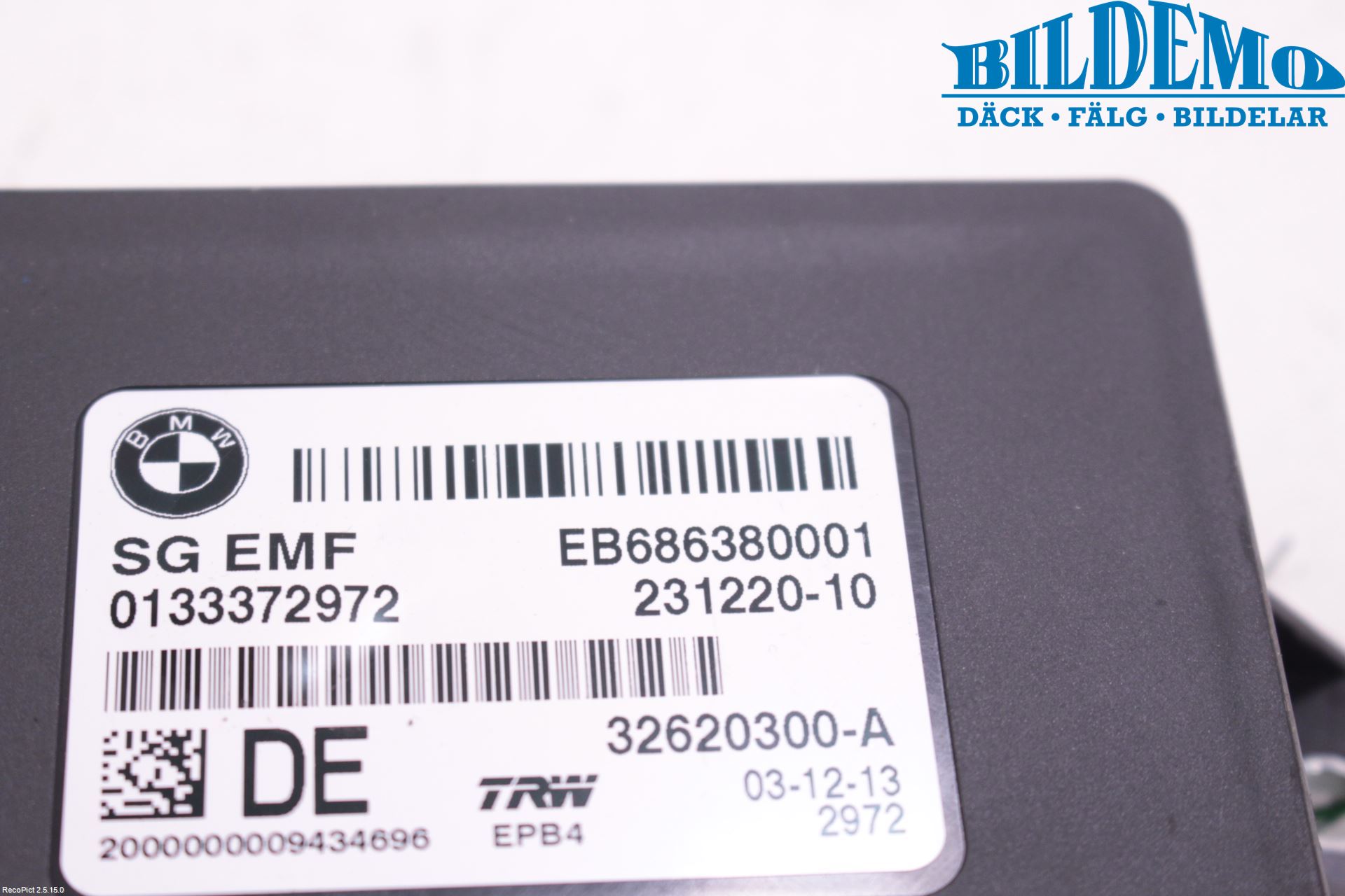 BMW 5 F10/F11/F18 09-17 Styreenhet Parkbrems